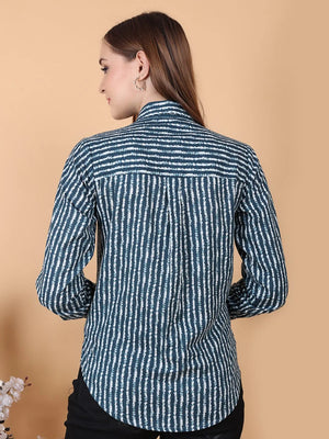 Blue Line Shirt back pose
