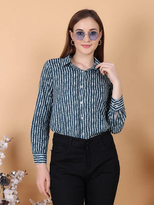 Blue Line Shirt close front pose