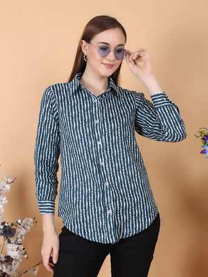 Blue Line Shirt close Side pose