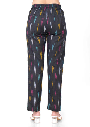 Black Ikkat Multi Colour Coord Set Pant Back