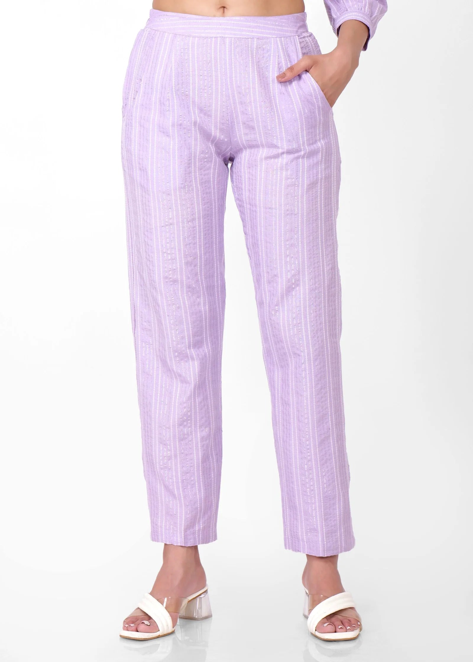 Purple Coordset Pant Front with Pocket