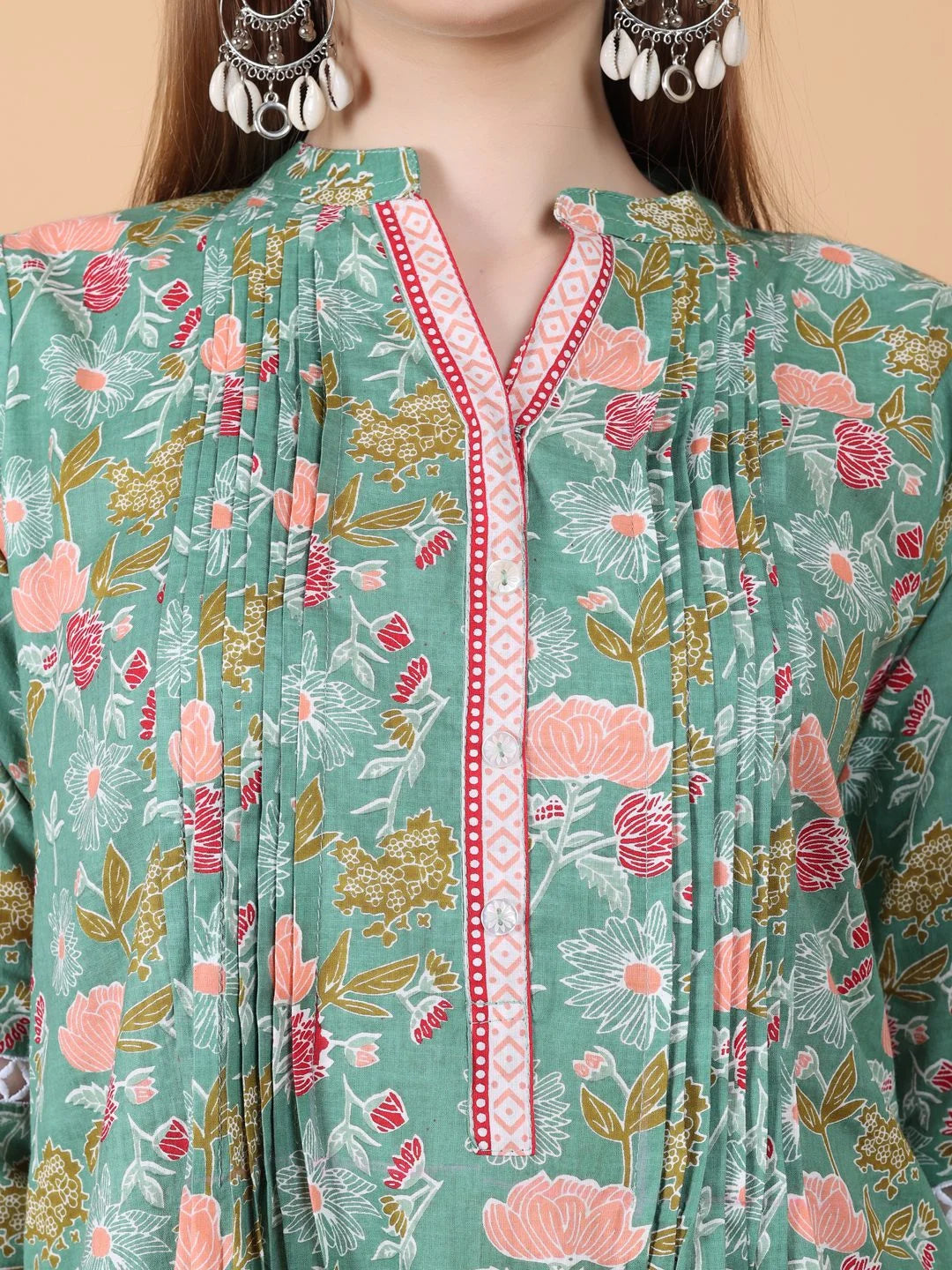 Mint Green close up front printex and button