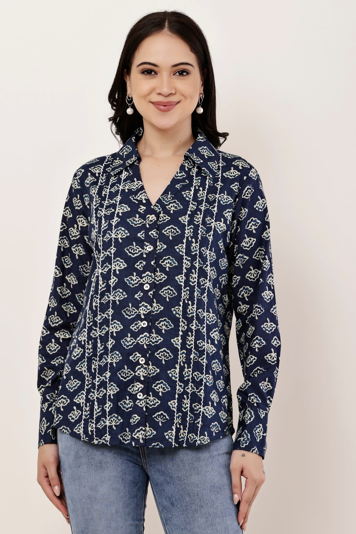 Flower Booti Cotton Office wear Shirt