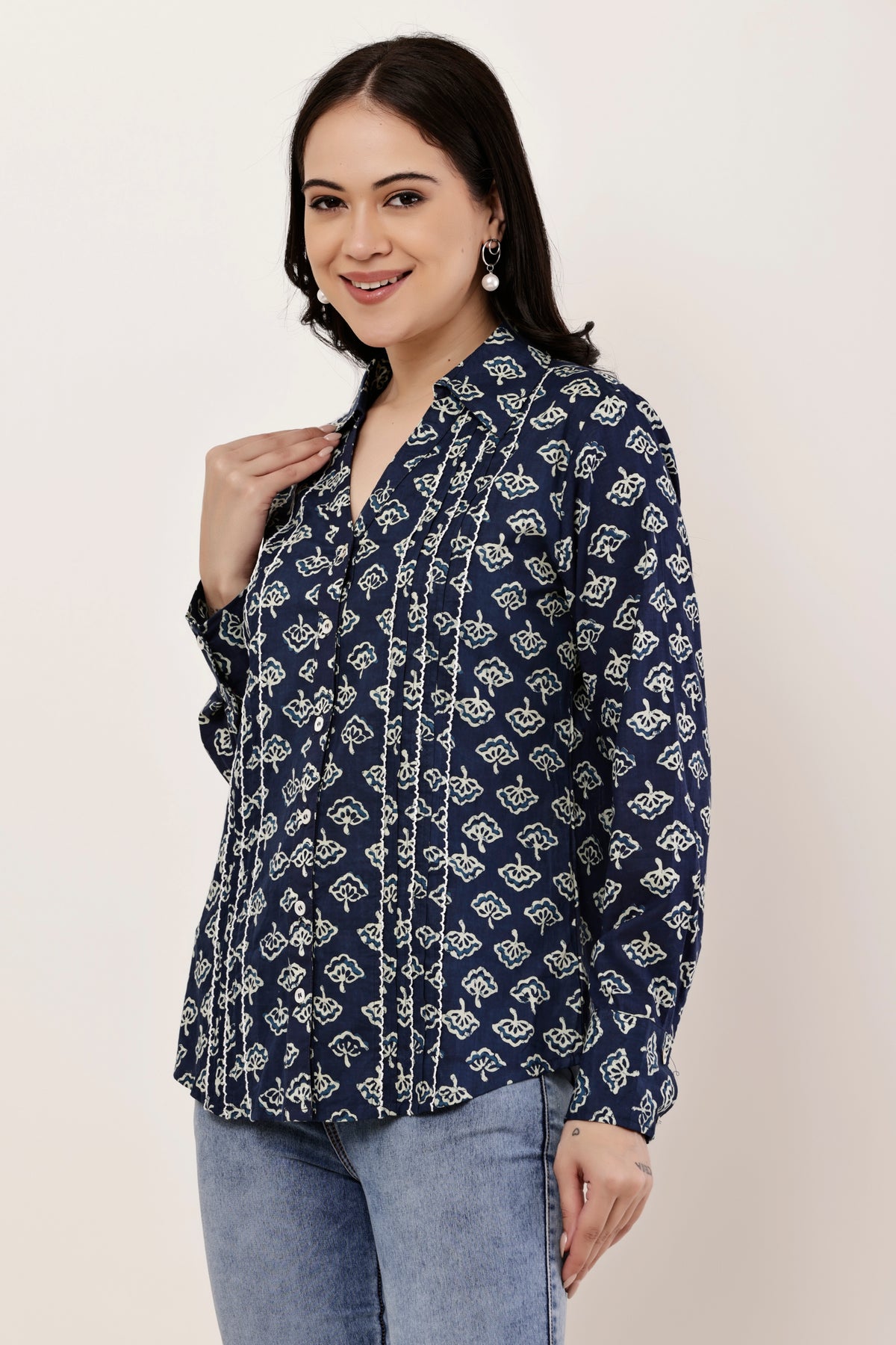 Flower Booti Cotton Office wear Shirt