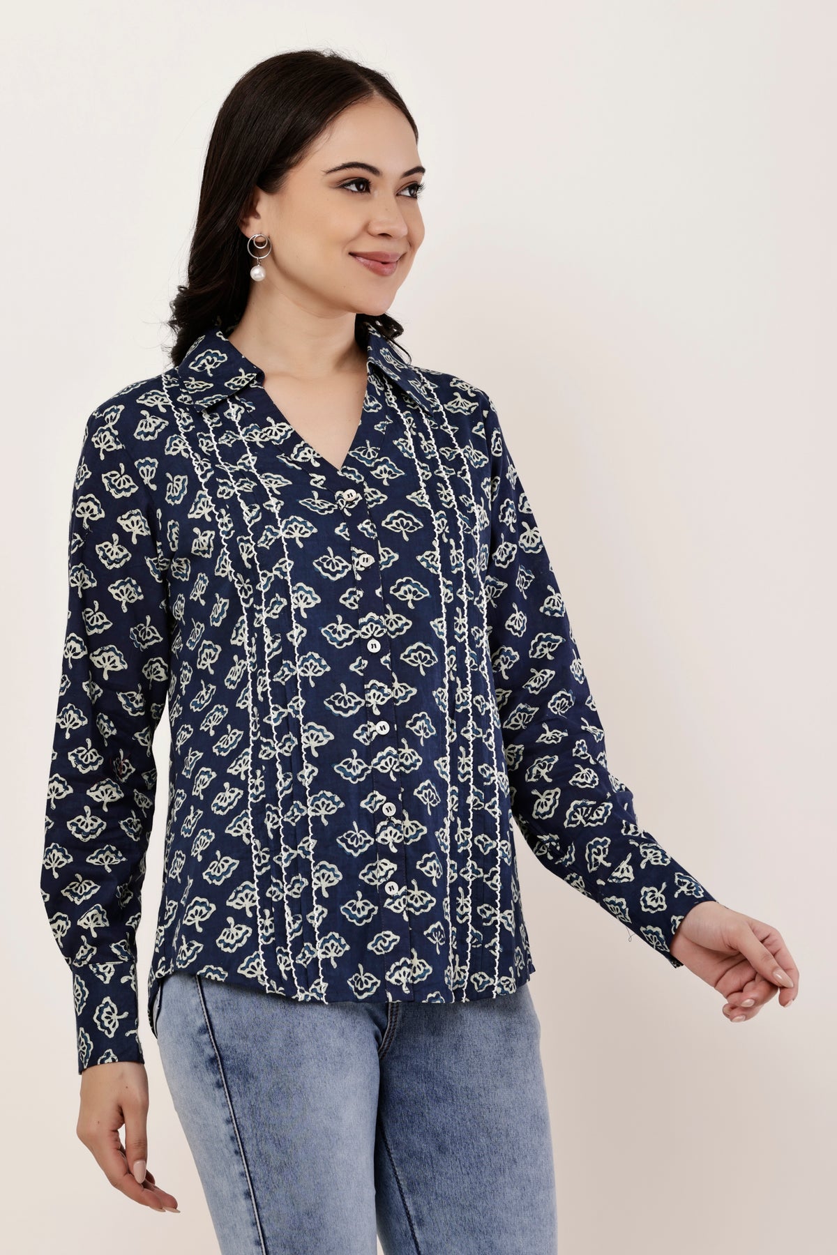 Flower Booti Cotton Office wear Shirt