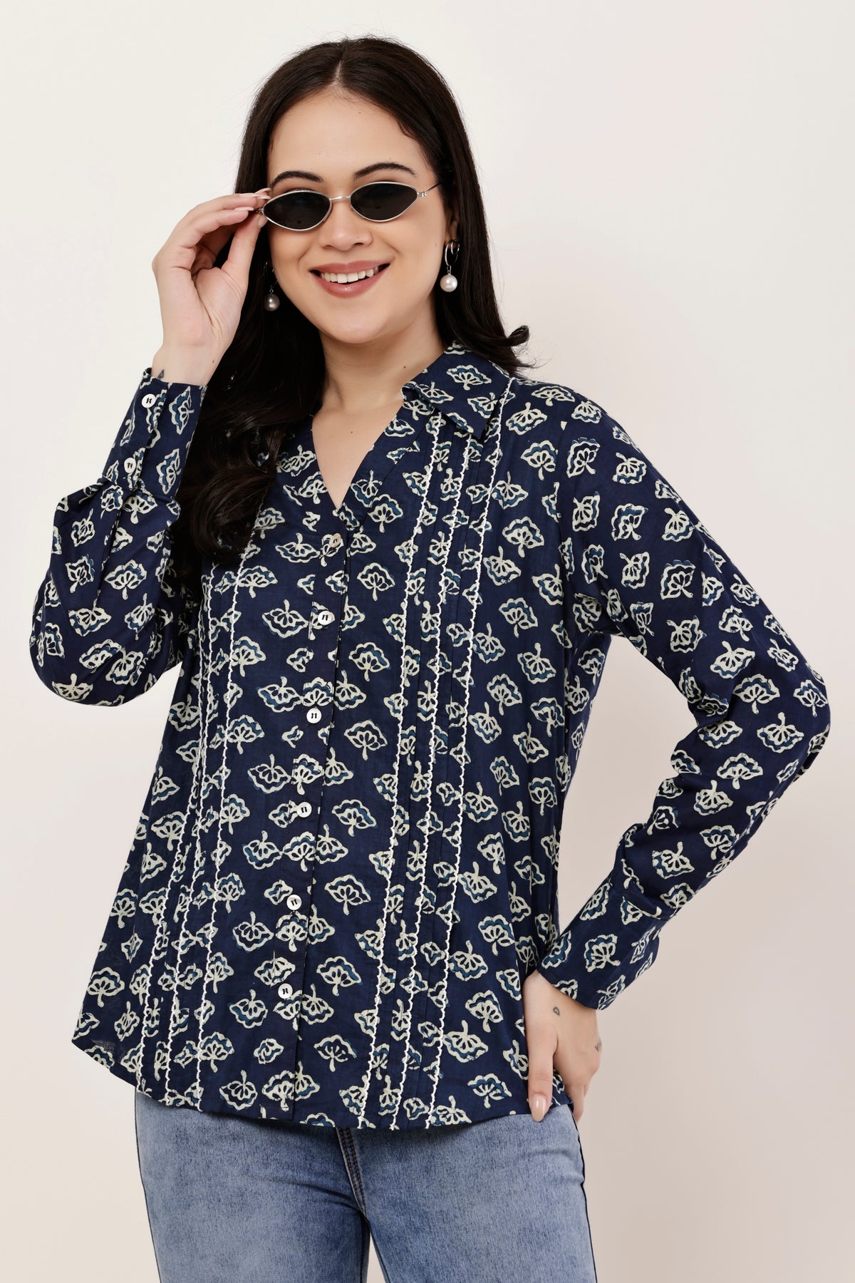 Flower Booti Cotton Office wear Shirt