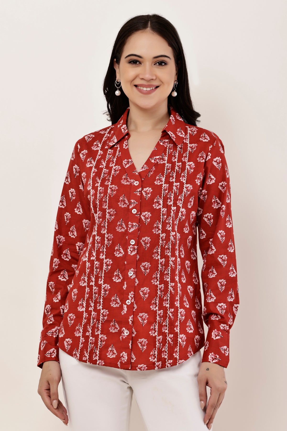 Flower Booti Cotton Office wear Shirt