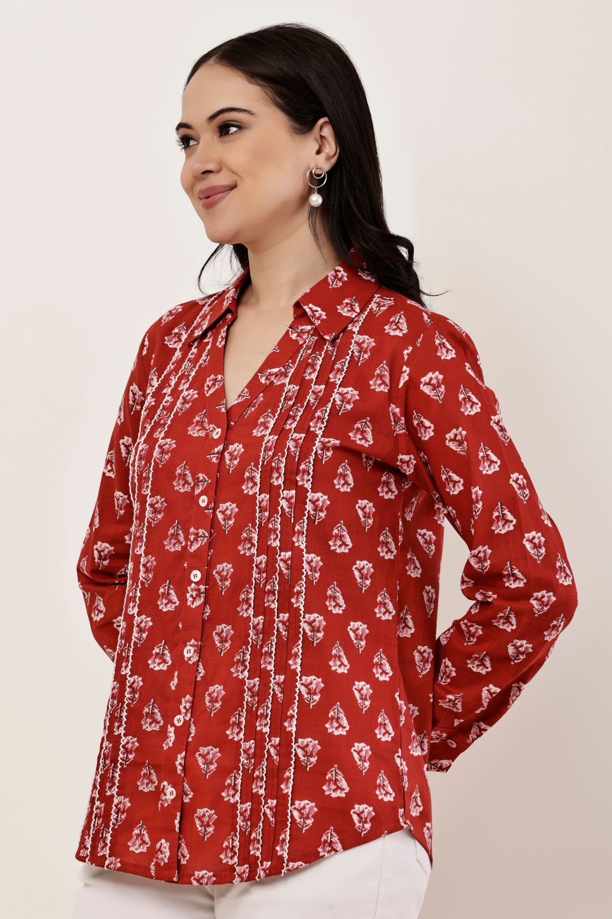 Flower Booti Cotton Office wear Shirt