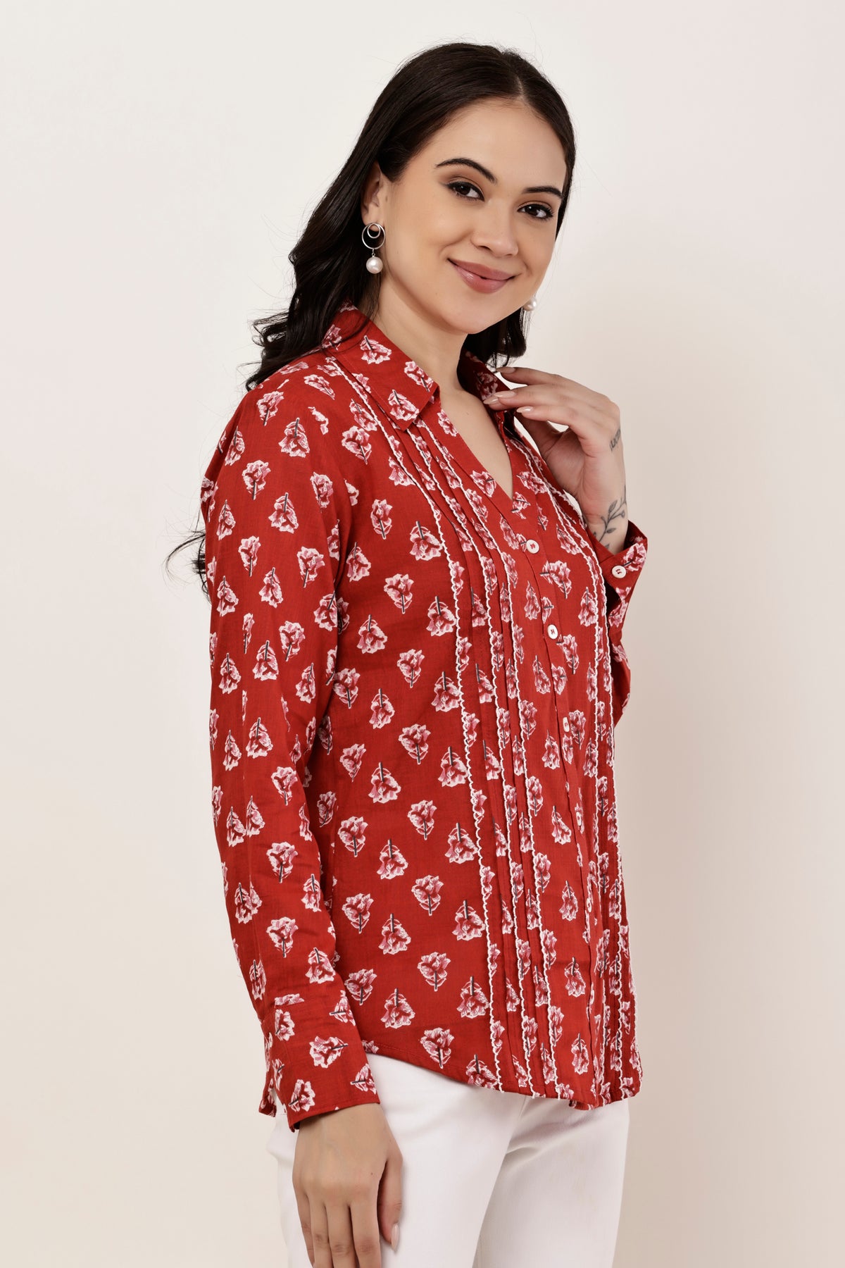 Flower Booti Cotton Office wear Shirt