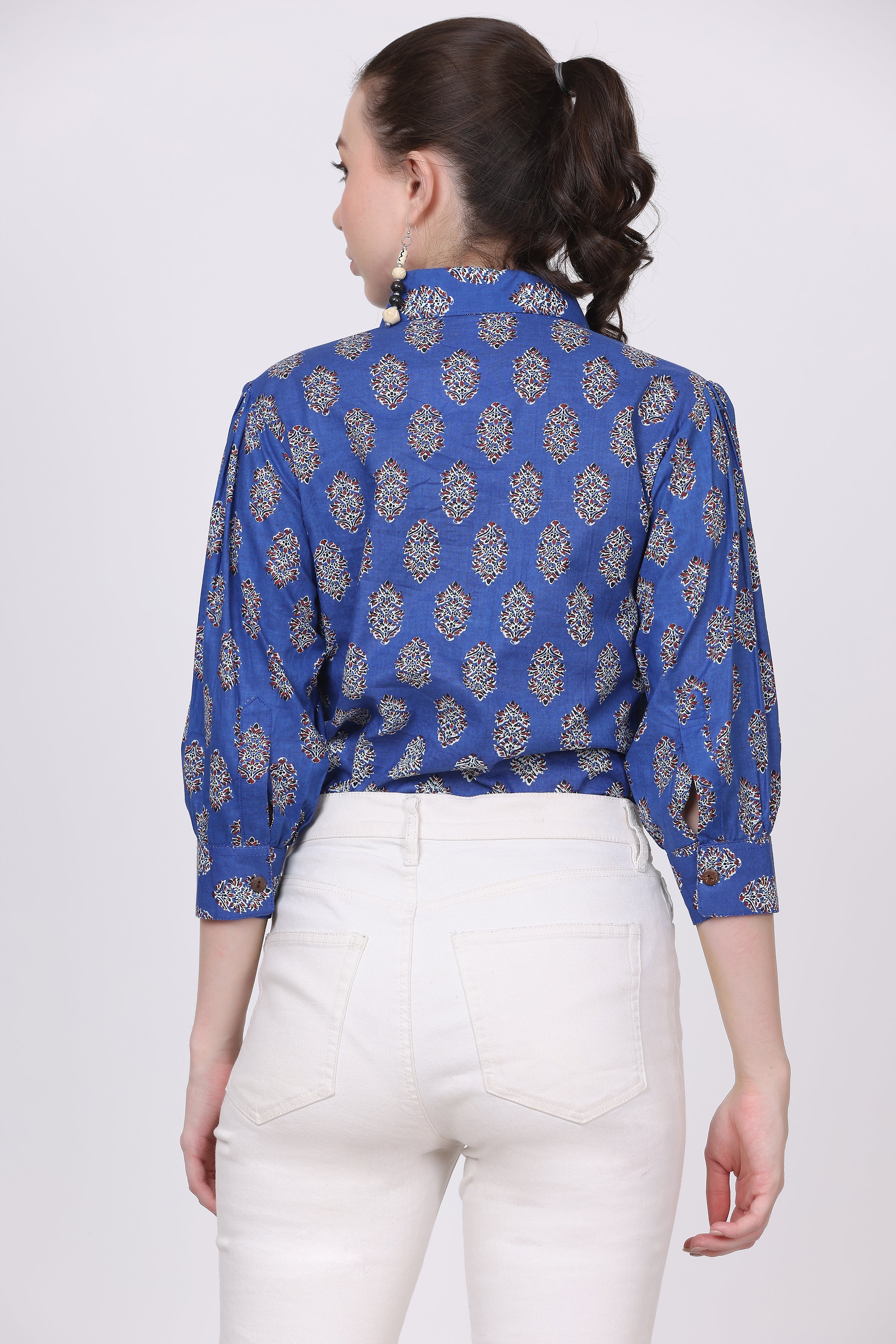 Cotton Shirt  3/4 Sleeves