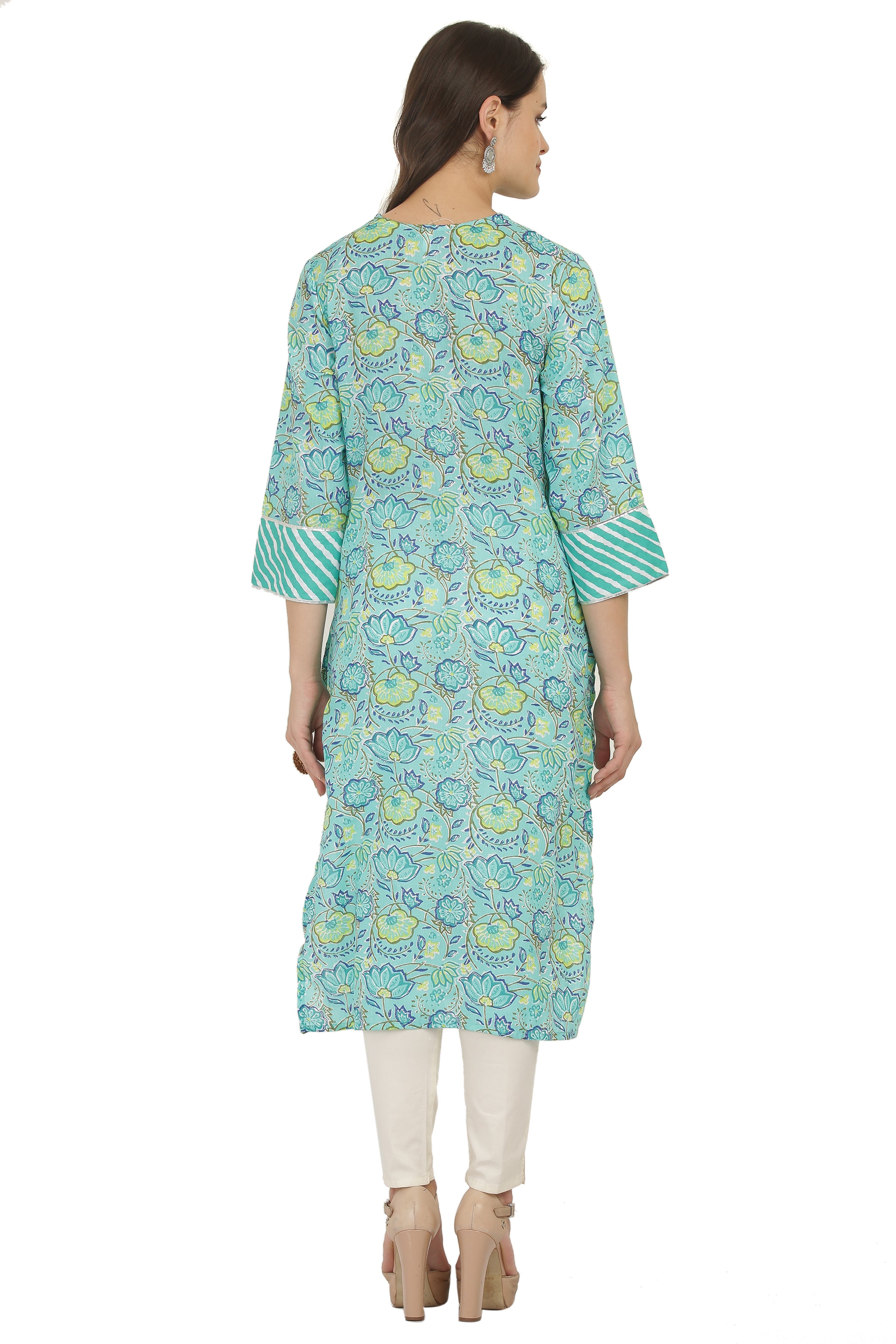 Jaipuri Print Cotton Straight Kurta