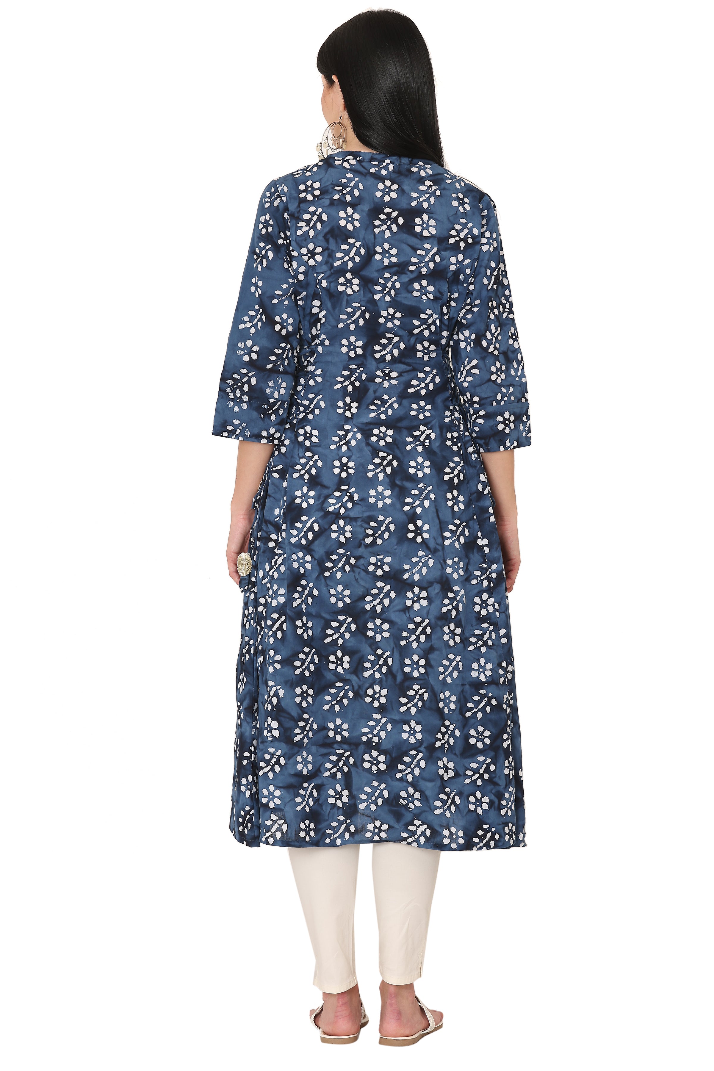 Batik Print Flaired A Line Long Kurta cum Dress