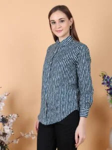 Cotton Indigo Stripes Shirt