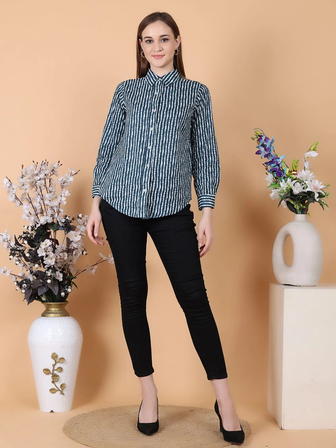Cotton Indigo Stripes Shirt