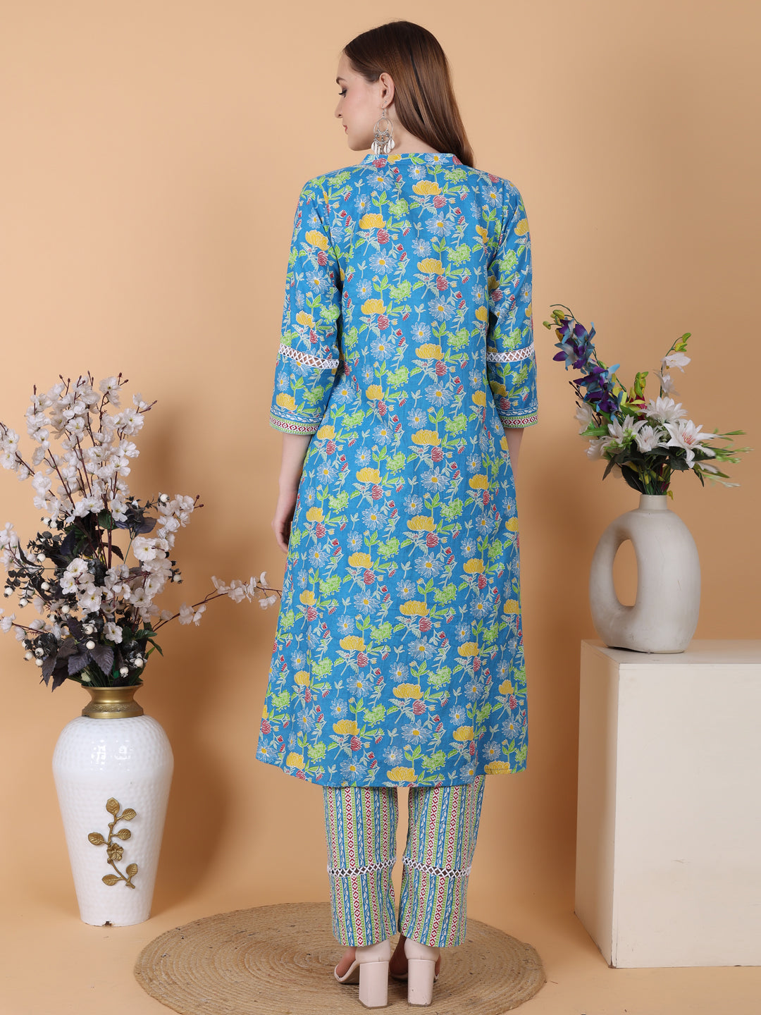 Flower Print Pintex Styled Coord Set