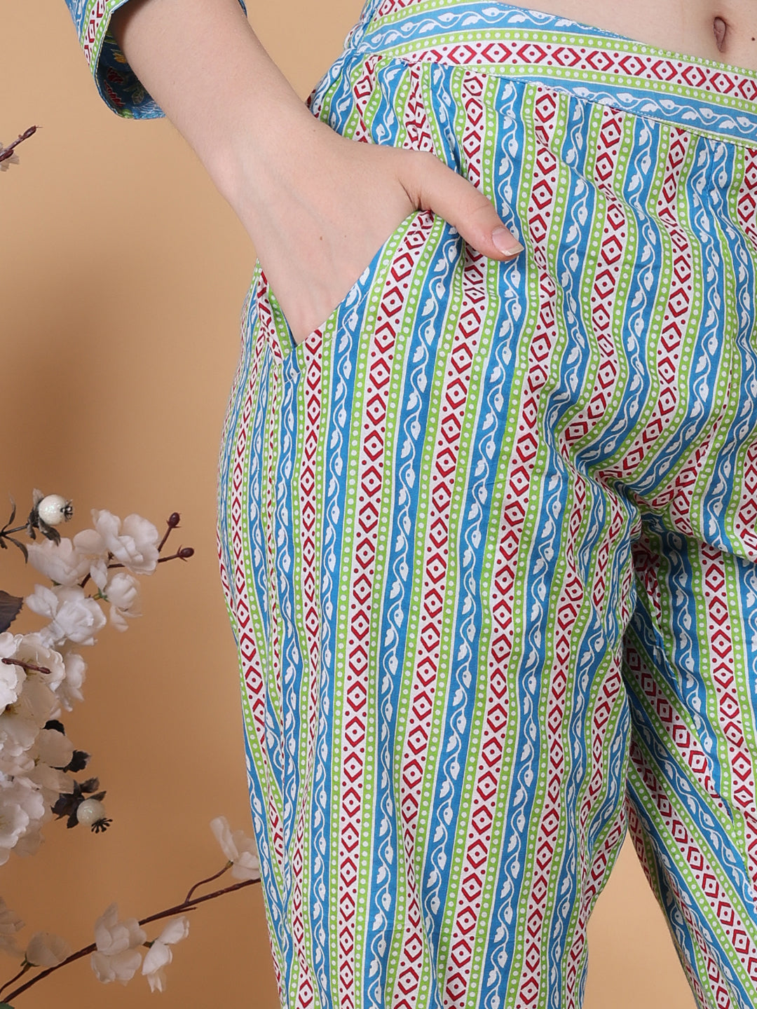 Flower Print Pintex Styled Coord Set