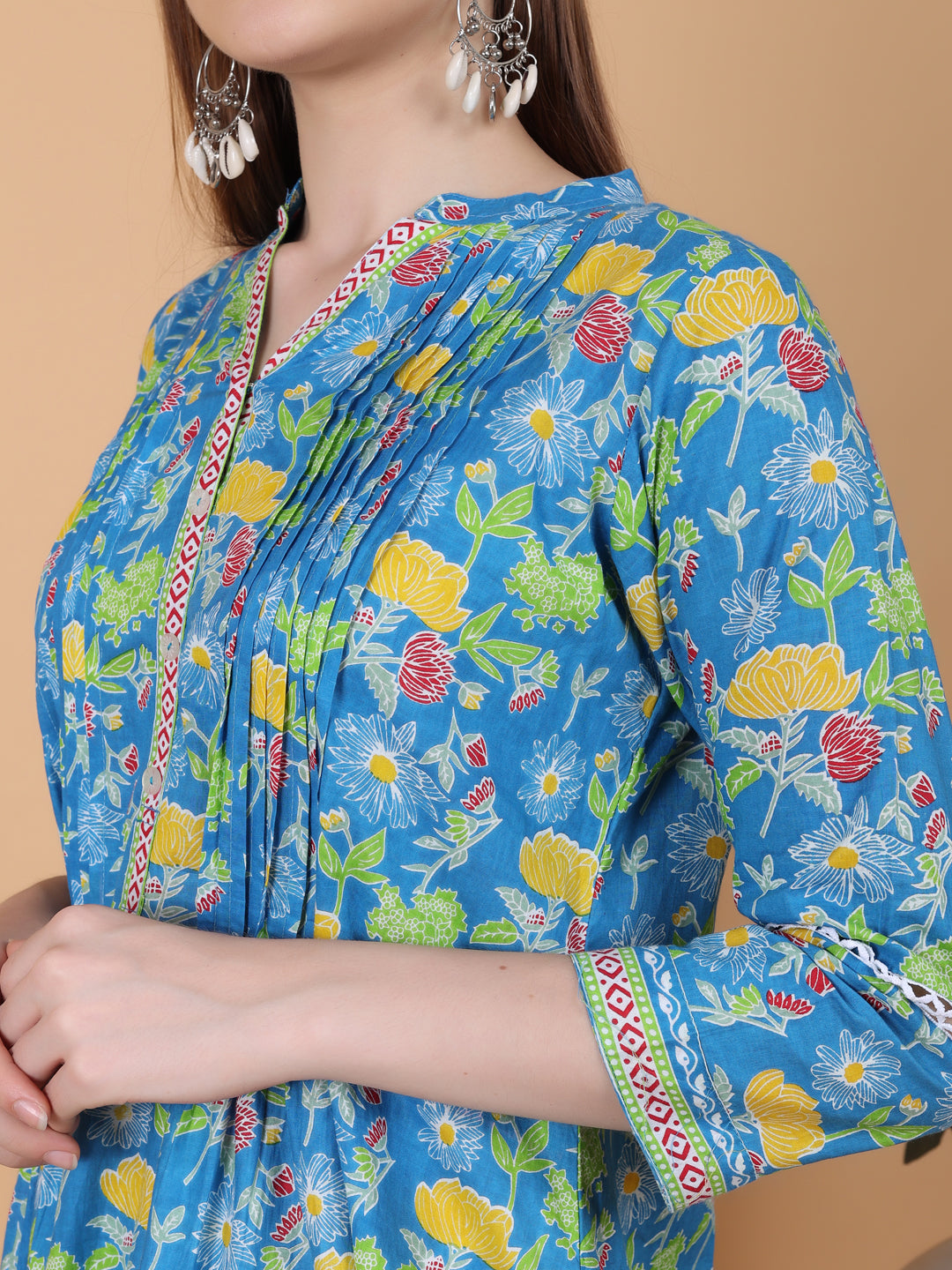 Flower Print Pintex Styled Coord Set