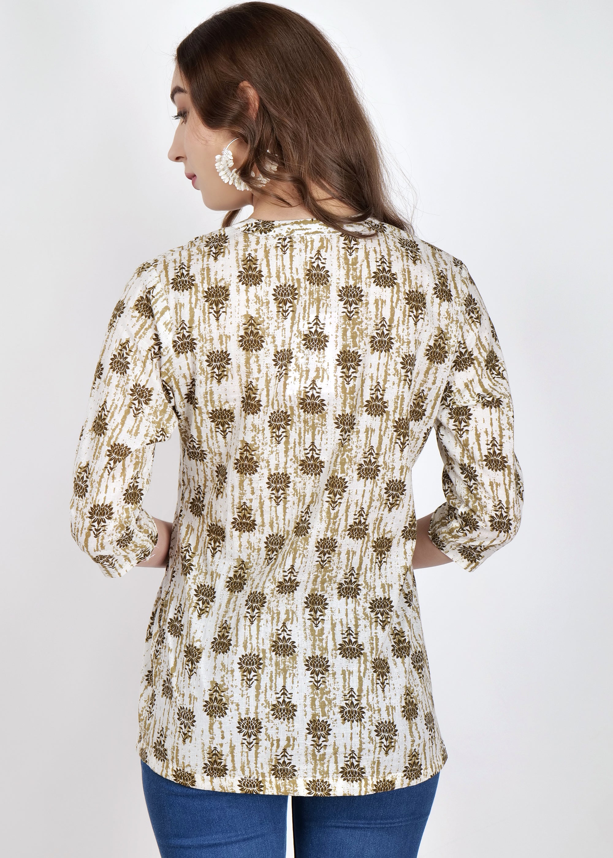 Pintex Style Cotton Short Kurti