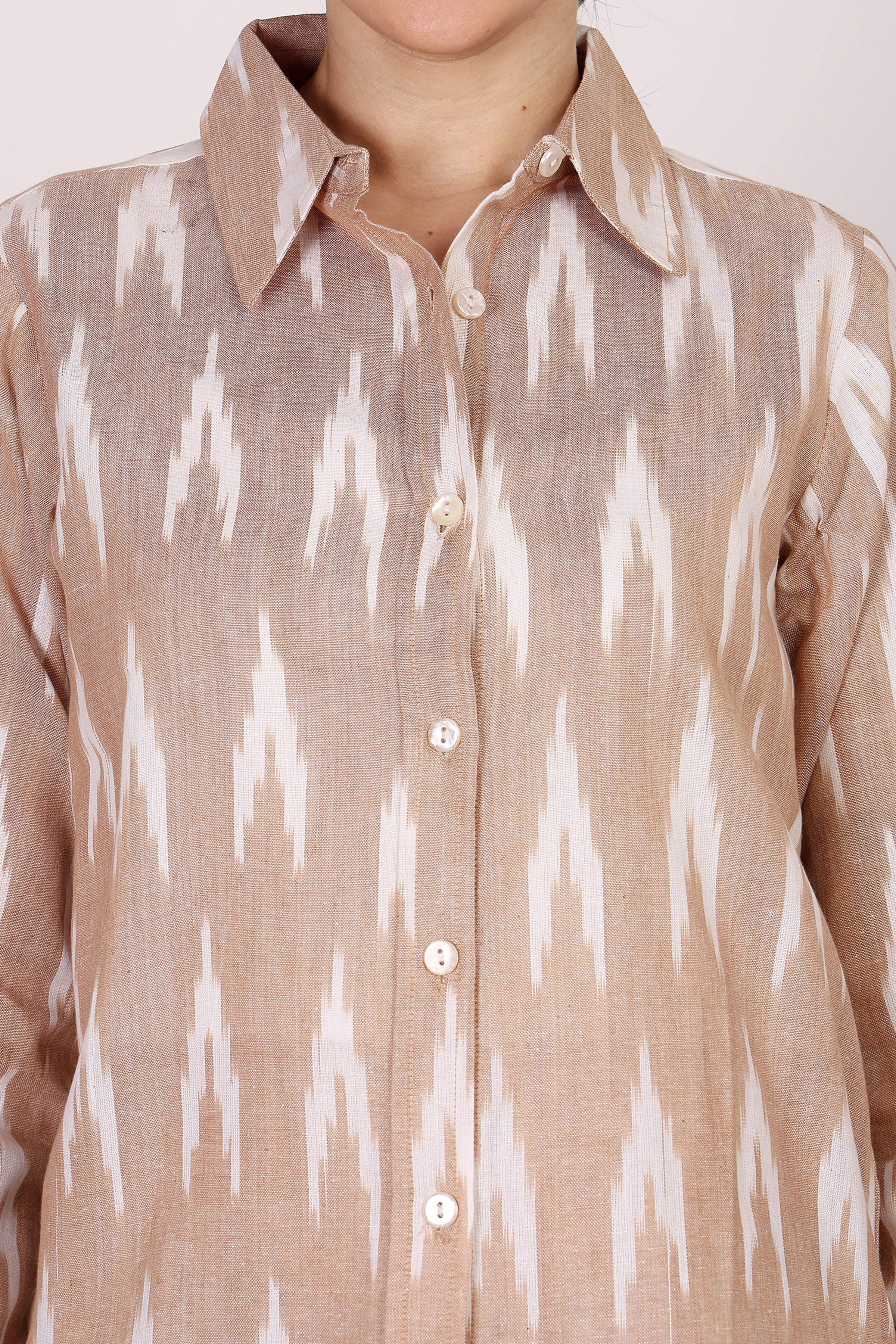 Cotton Ikat Full Sleeves Shirt