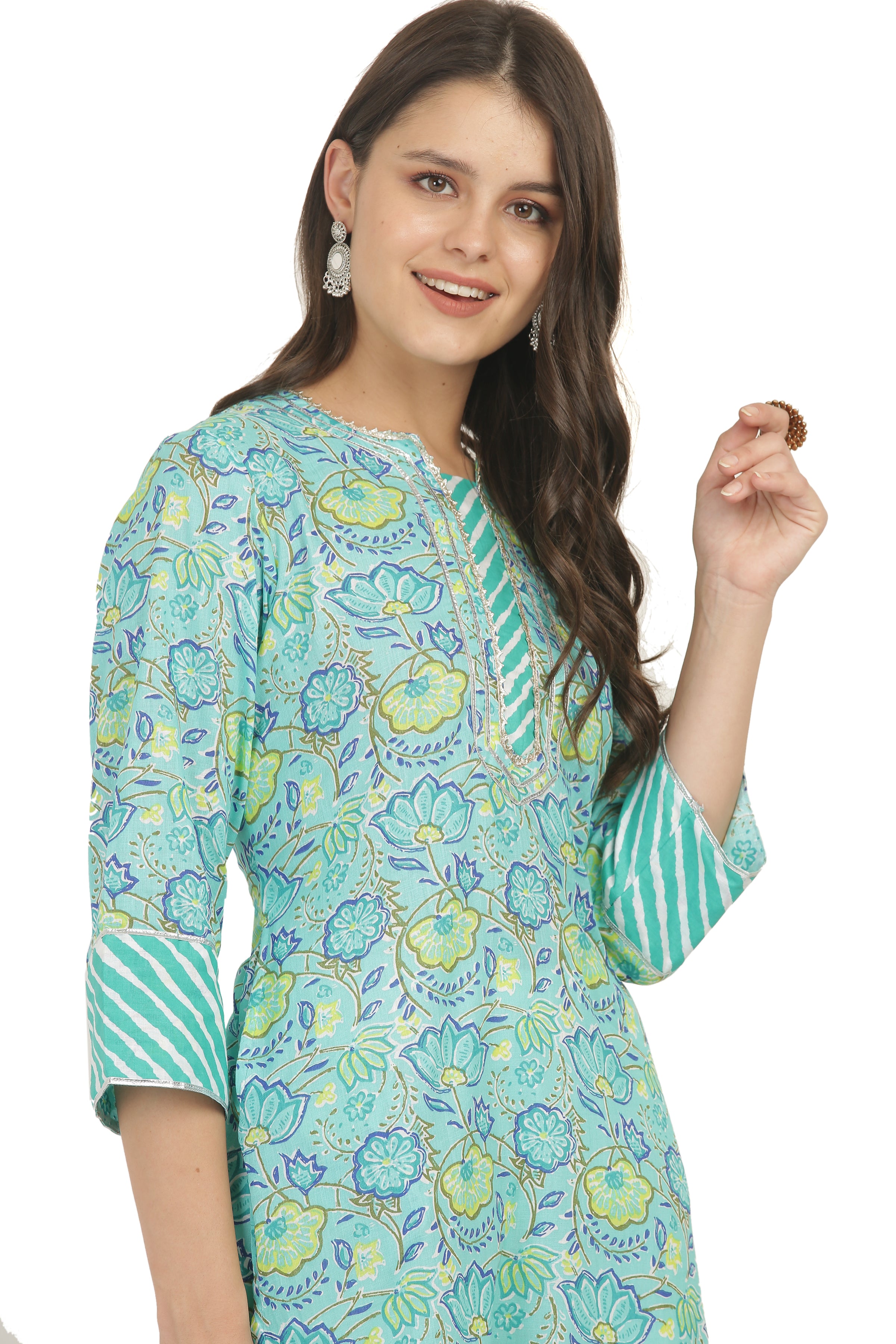 Jaipuri Print Cotton Straight Kurta