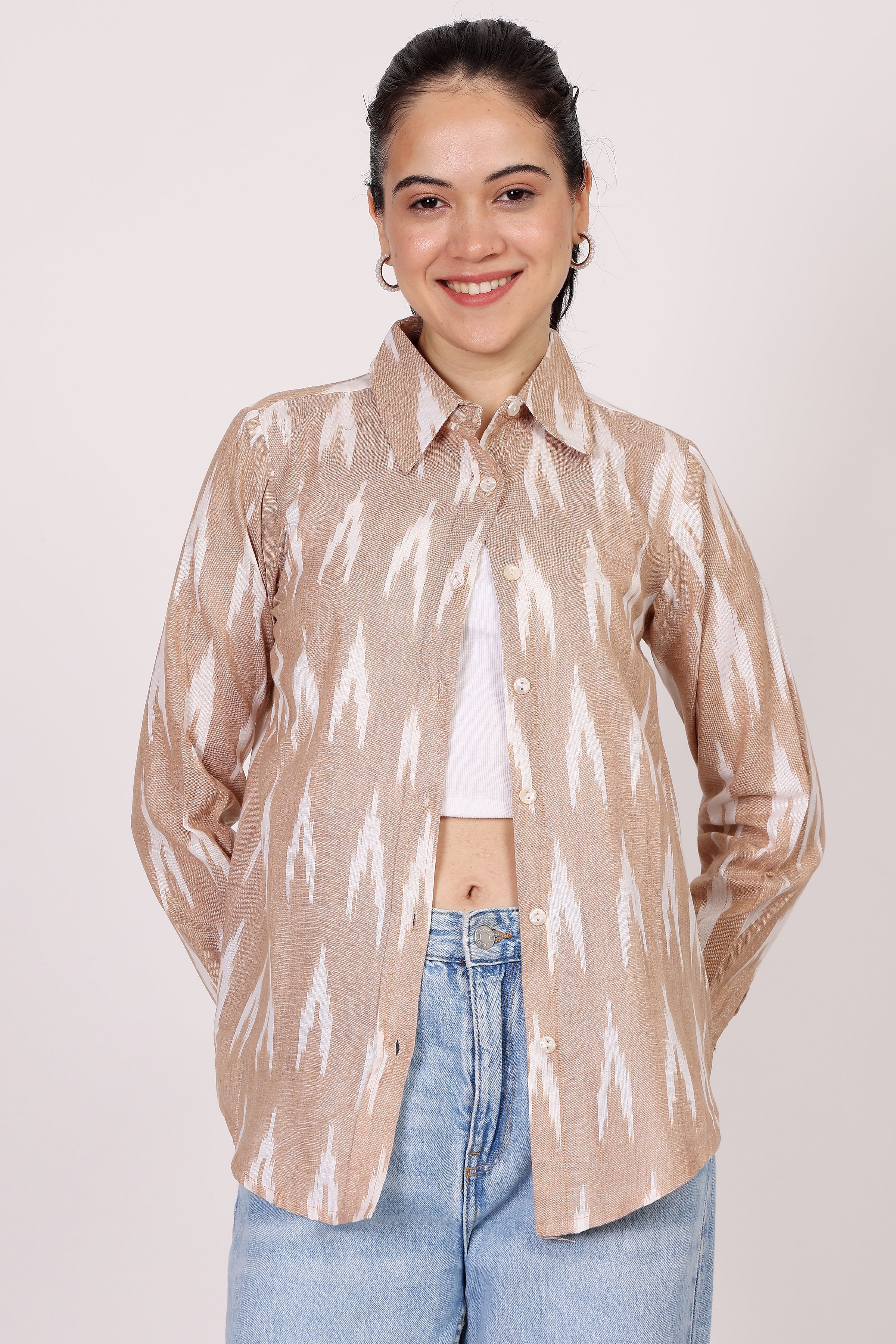Cotton Ikat Full Sleeves Shirt