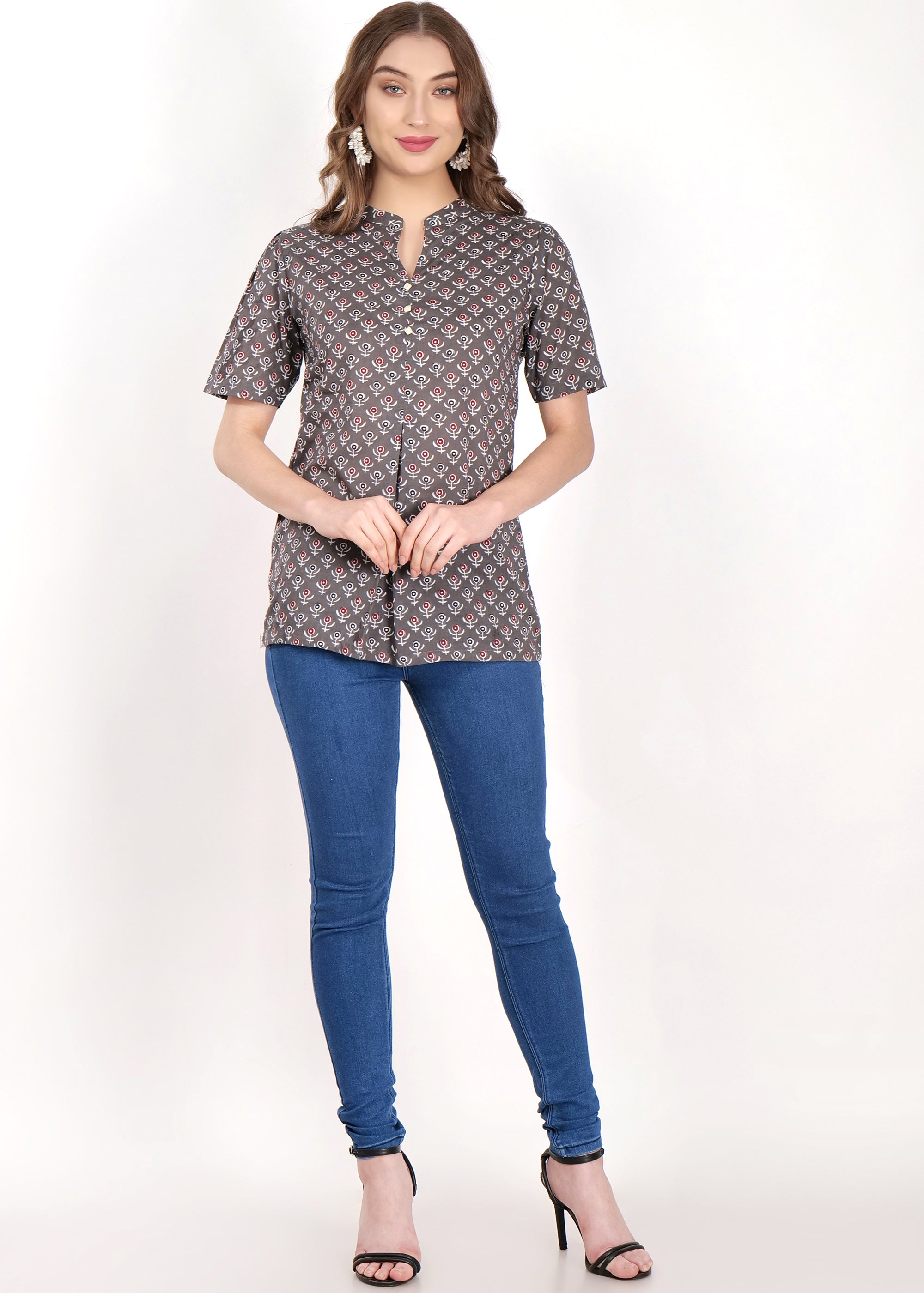 Box Pleated Short Kurti