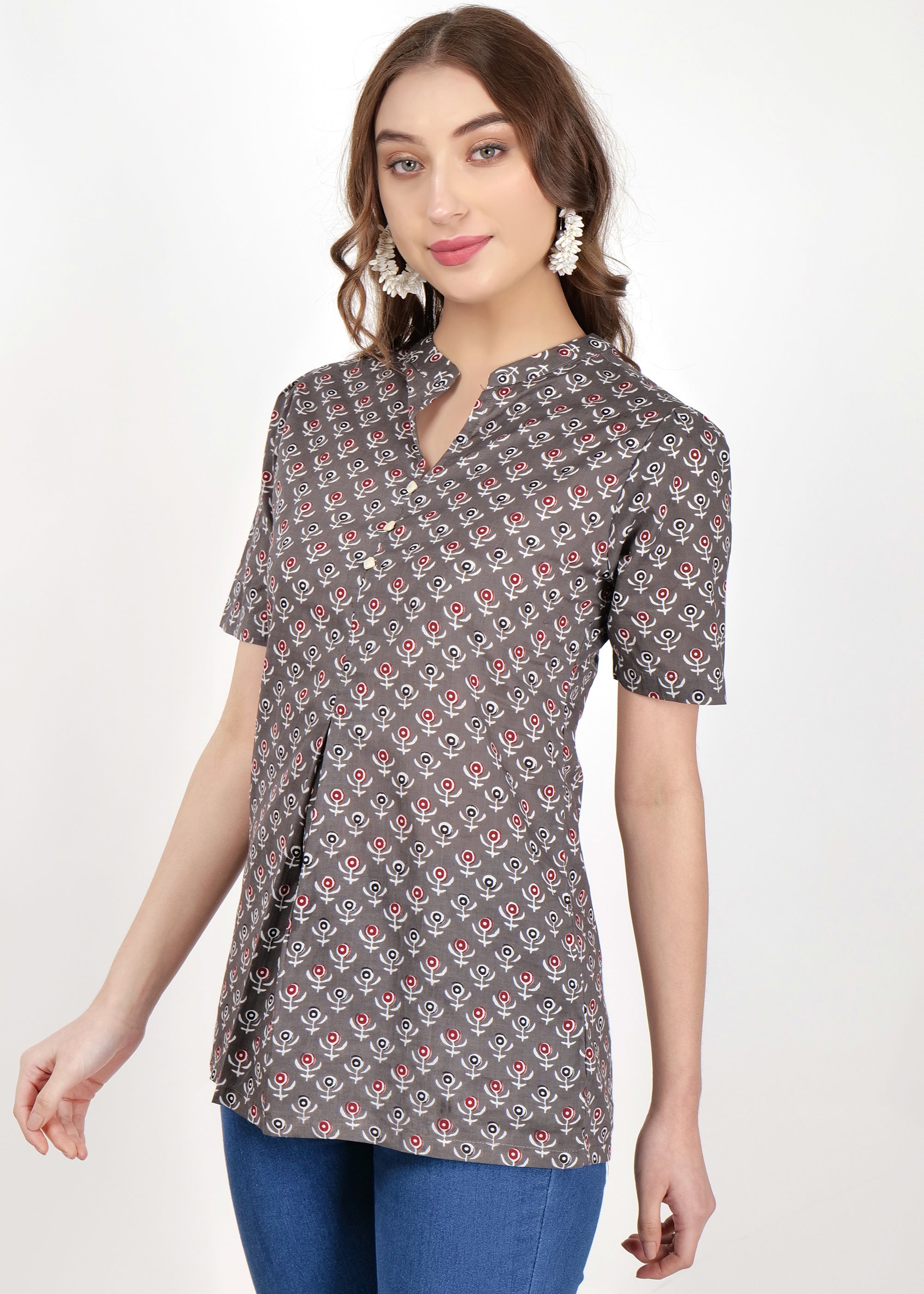 Box Pleated Short Kurti