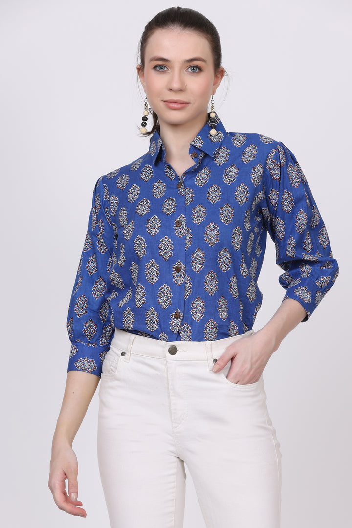 Cotton Shirt  3/4 Sleeves
