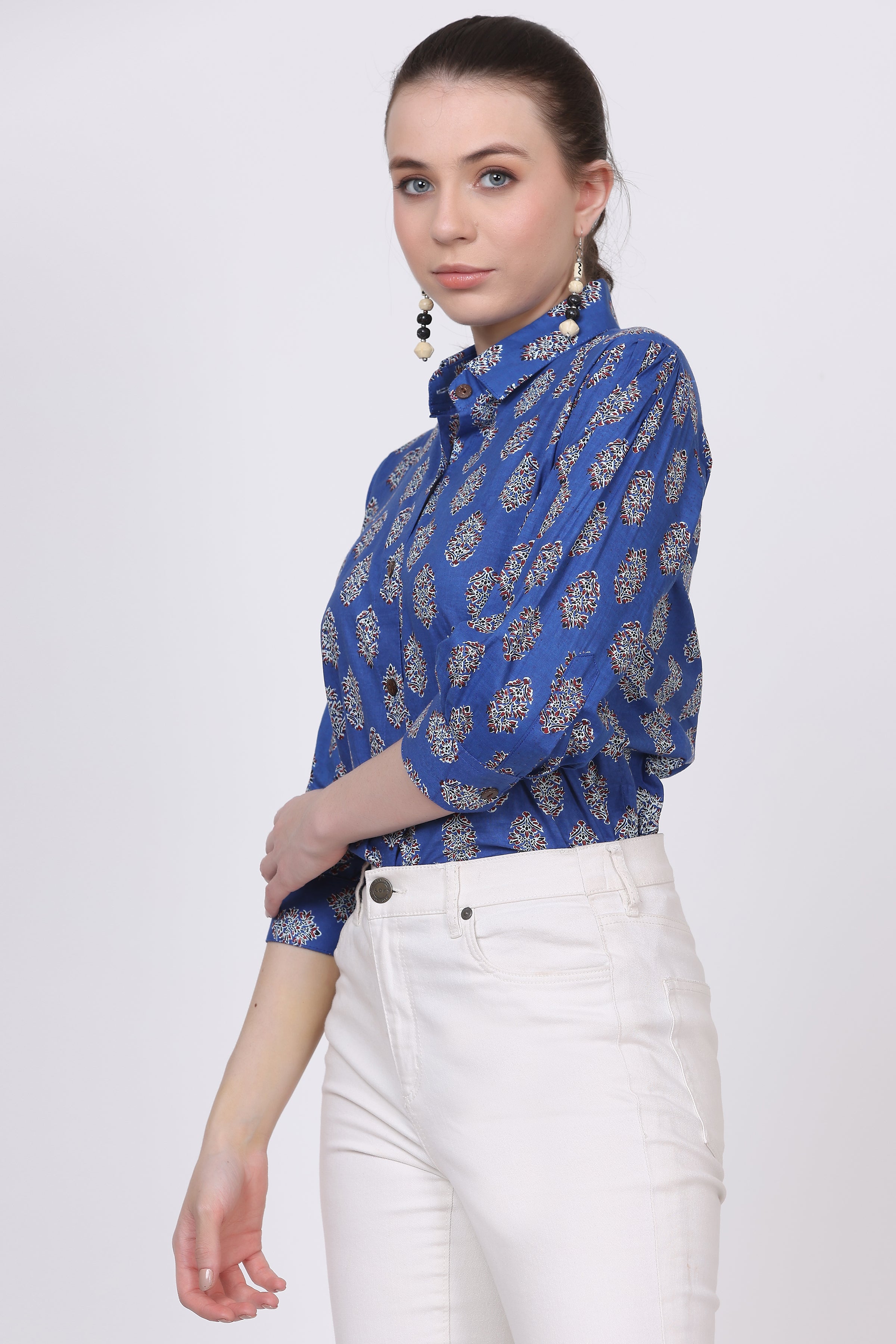 Cotton Shirt  3/4 Sleeves