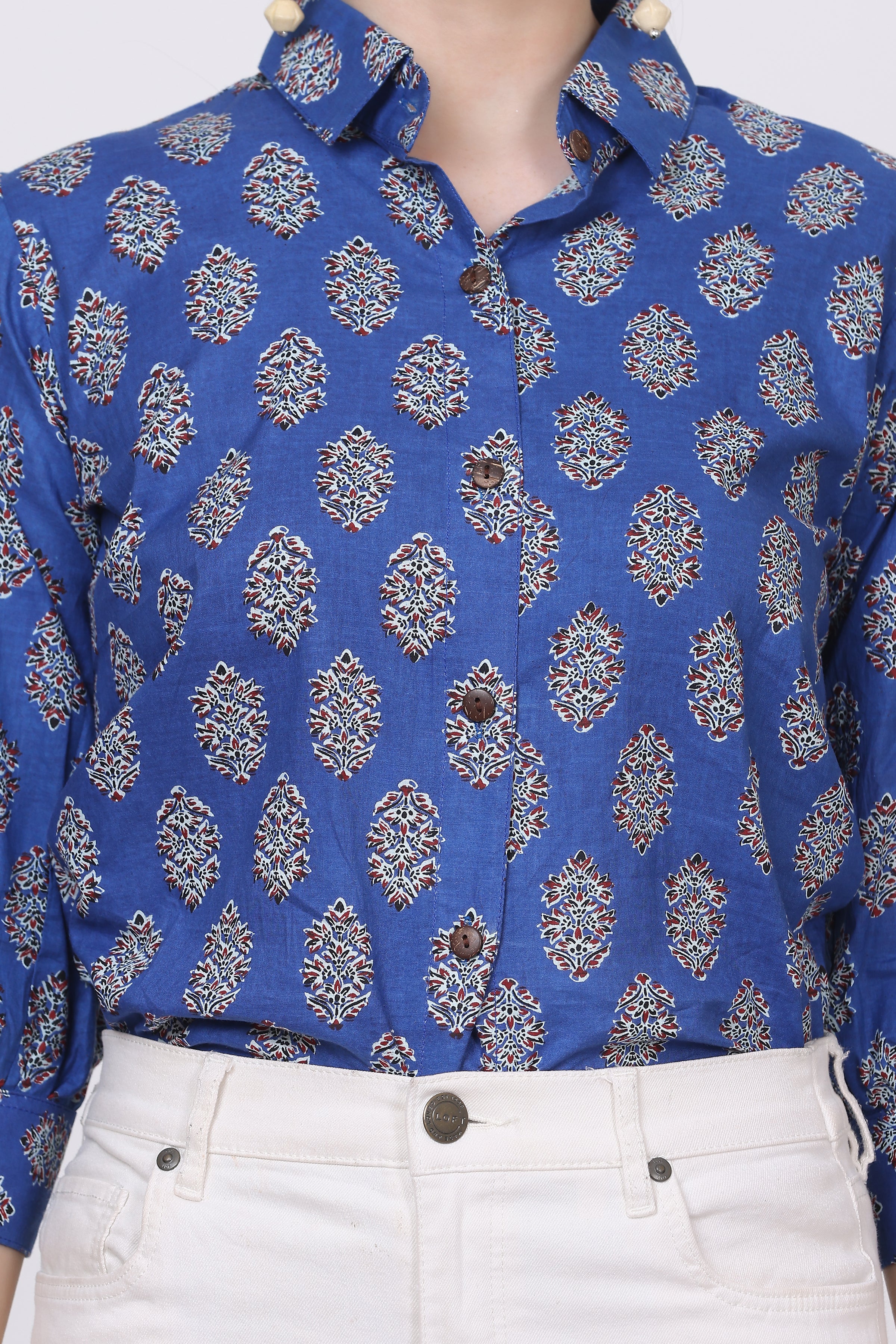 Cotton Shirt  3/4 Sleeves