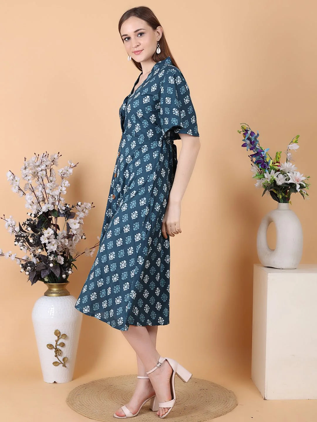 Bell Sleeves A line Maxi Dress