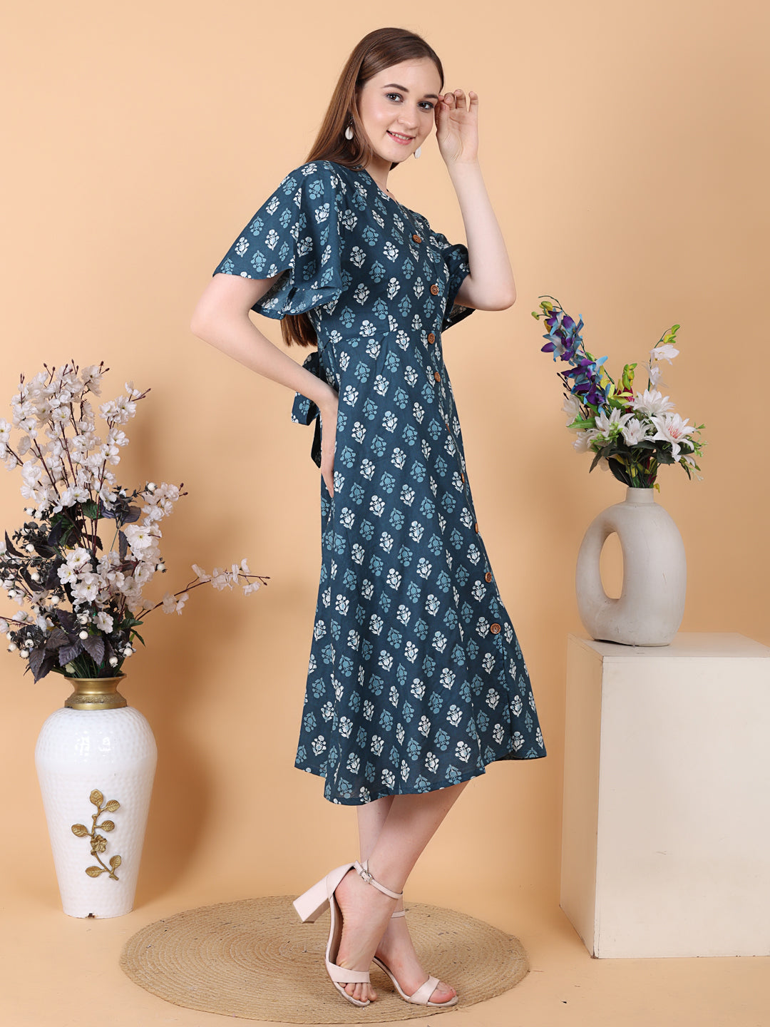 Bell Sleeves  A line Dress