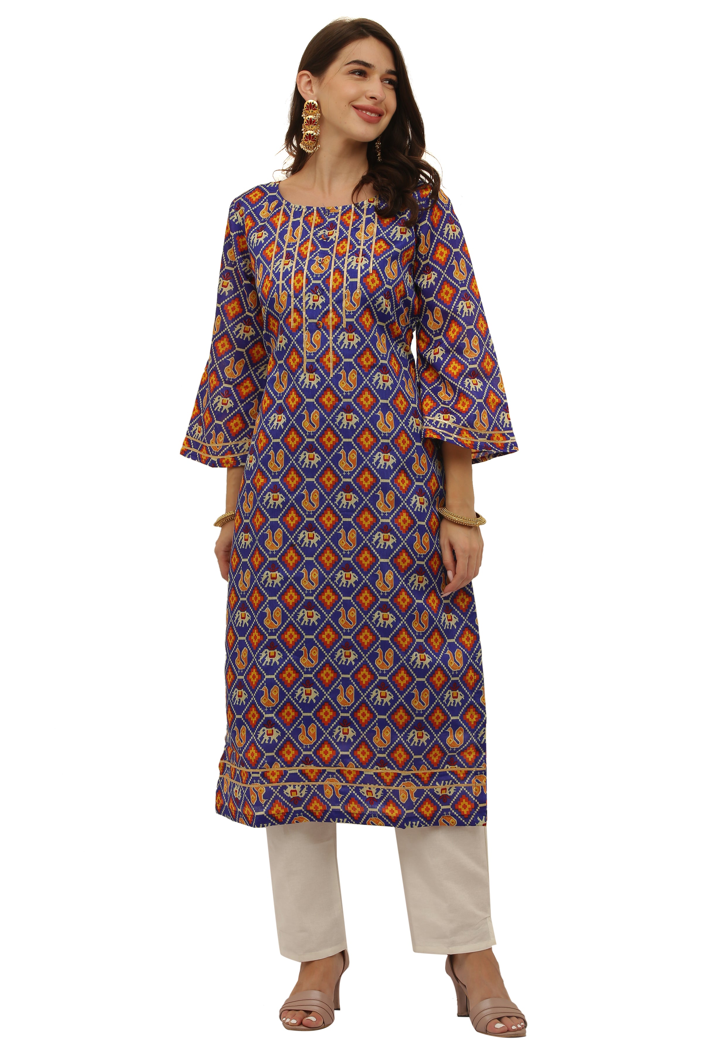 Patola Print Straight Kurta