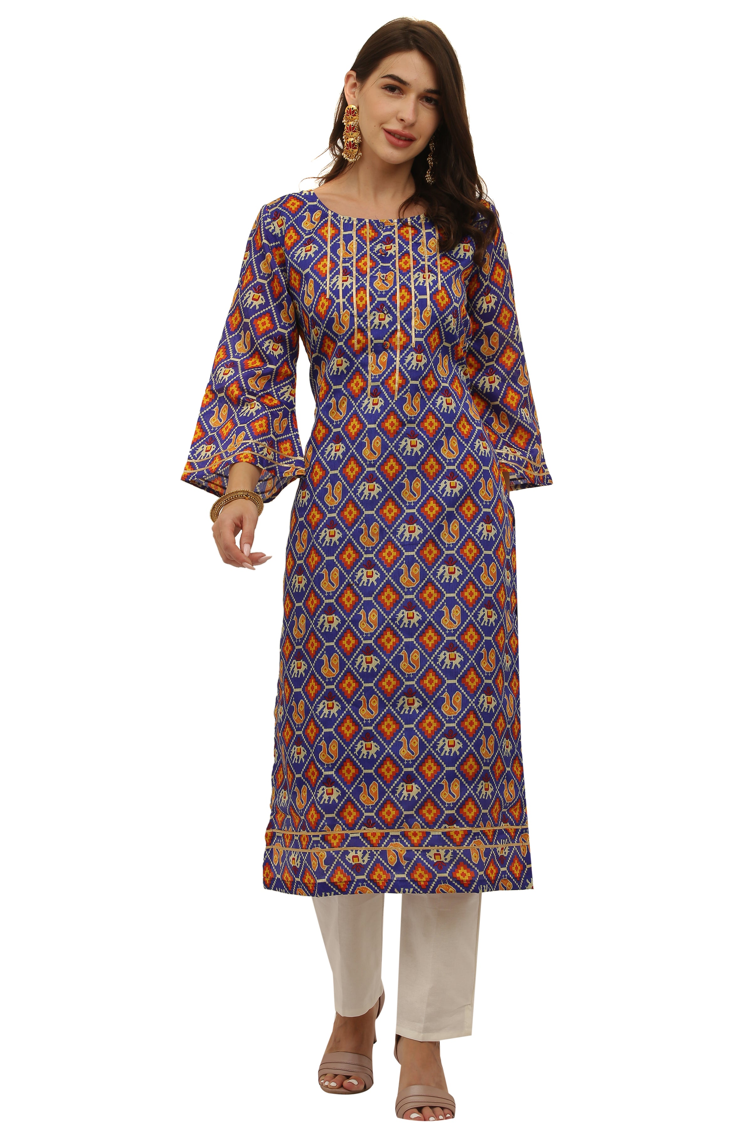 Patola Print Straight Kurta
