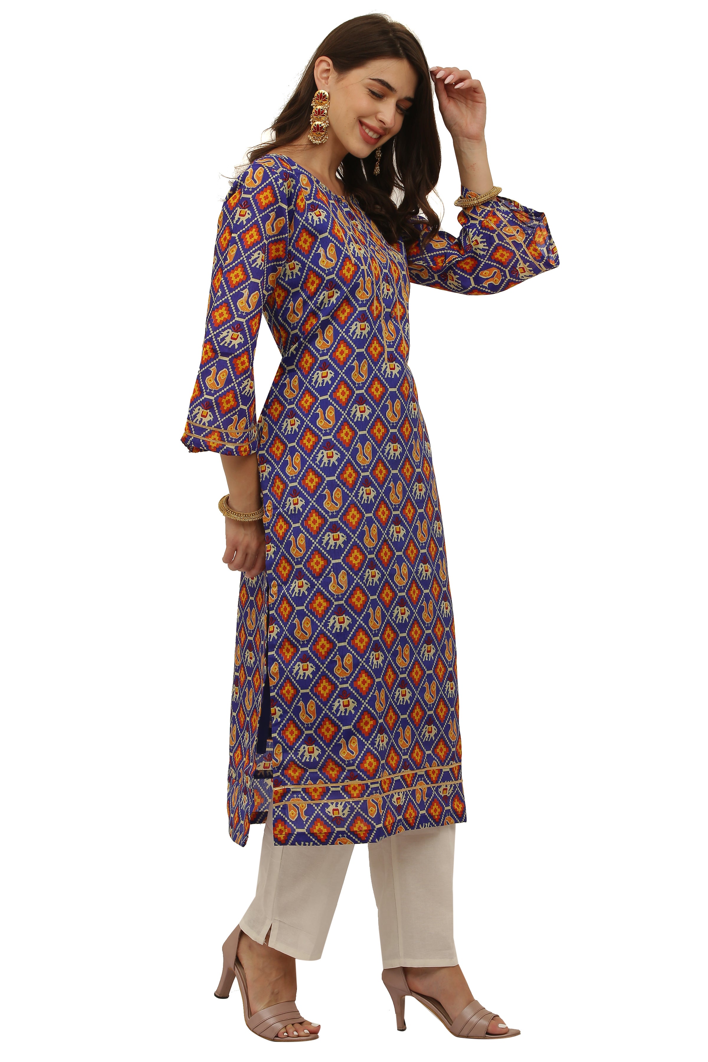 Patola Print Straight Kurta