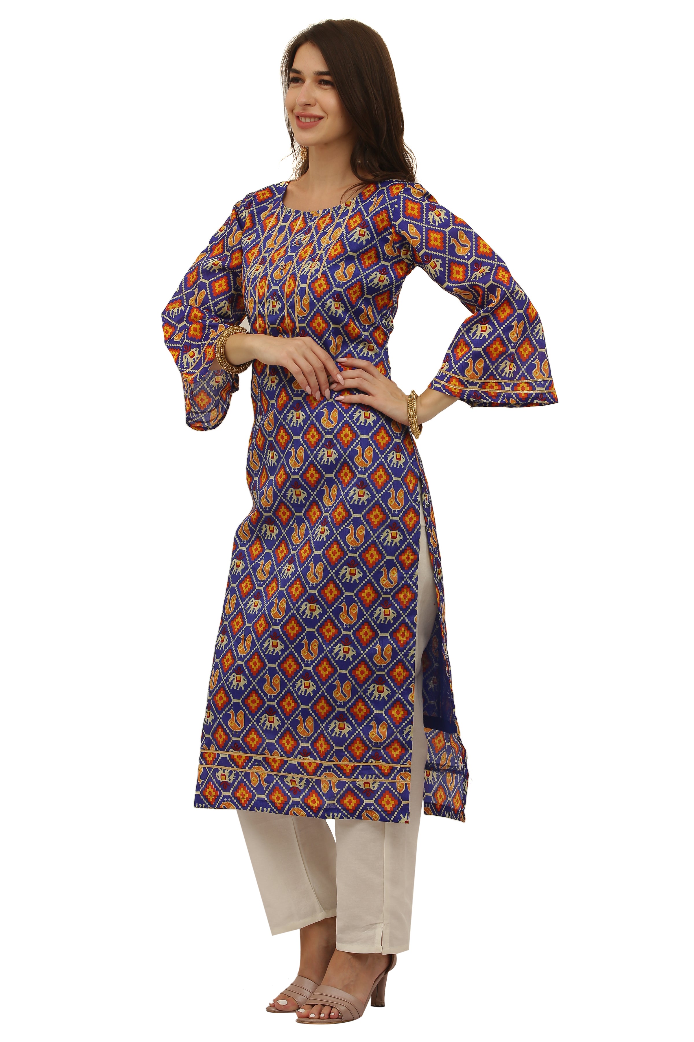 Patola Print Straight Kurta