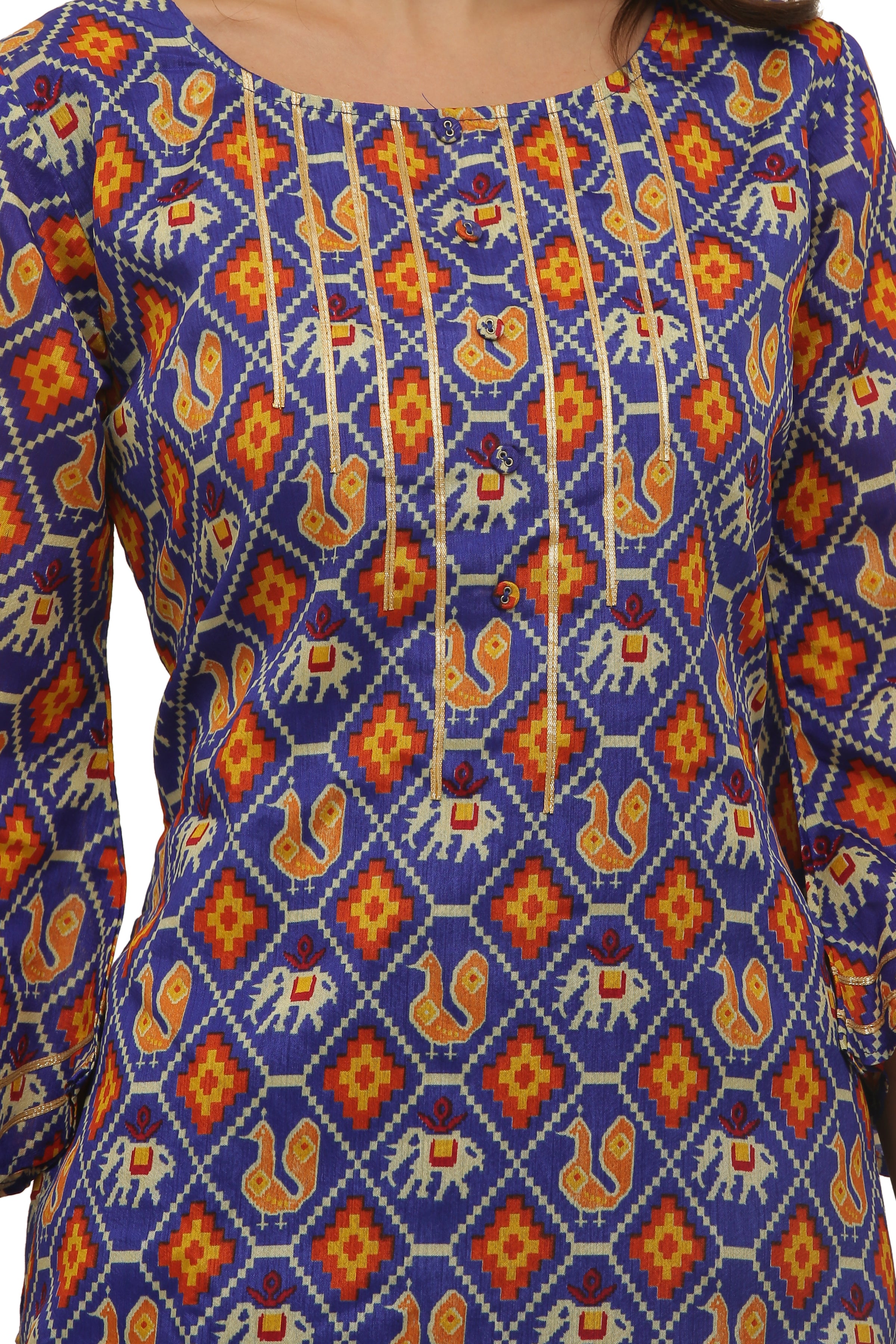 Patola Print Straight Kurta
