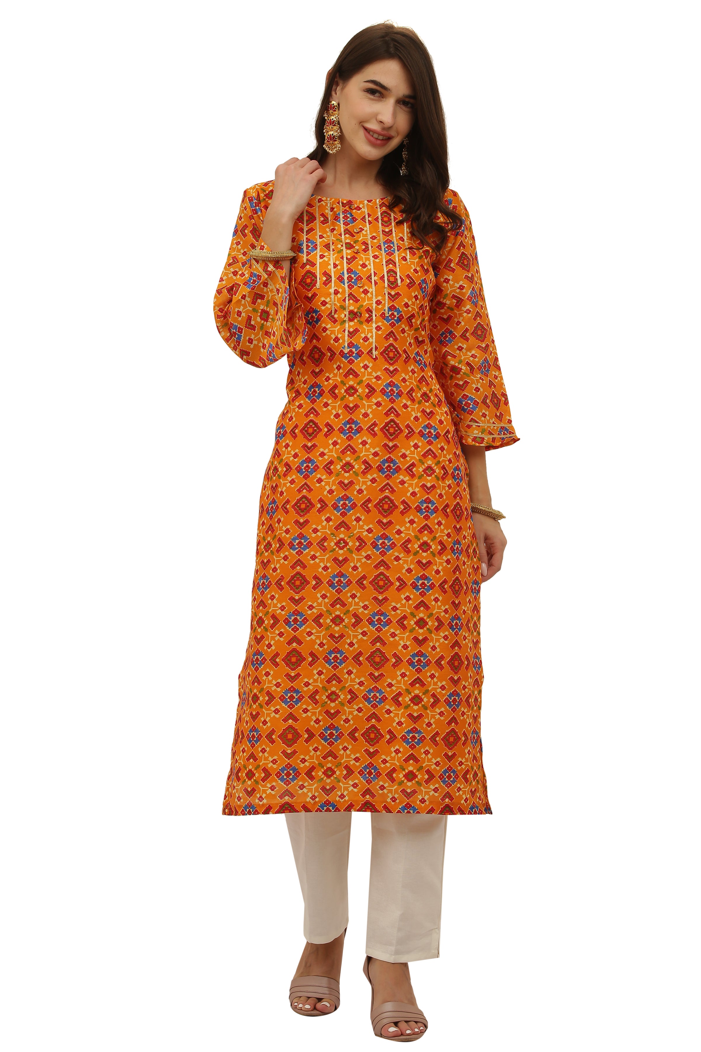 Patola Print Straight Kurta