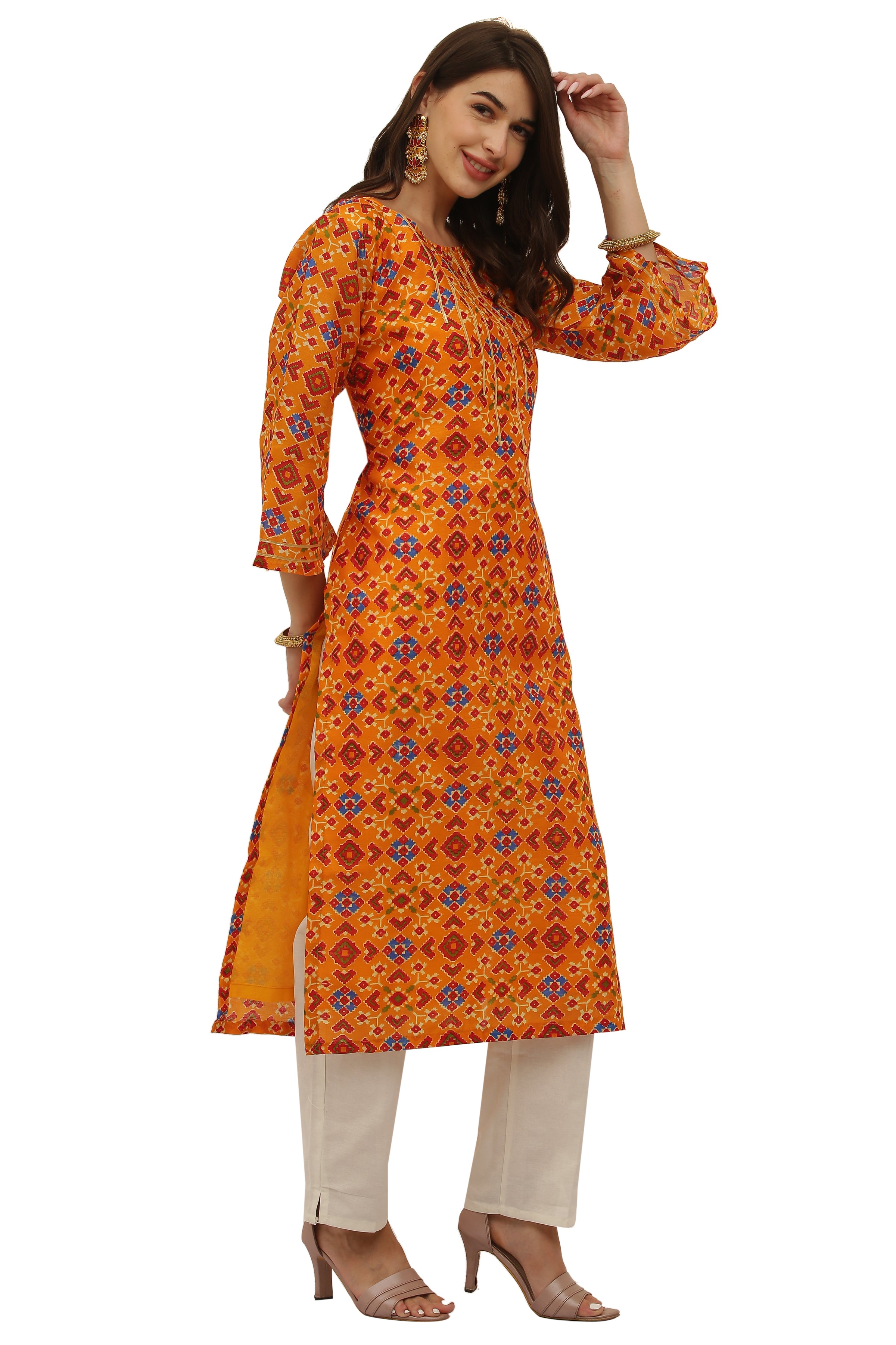 Patola Print Straight Kurta