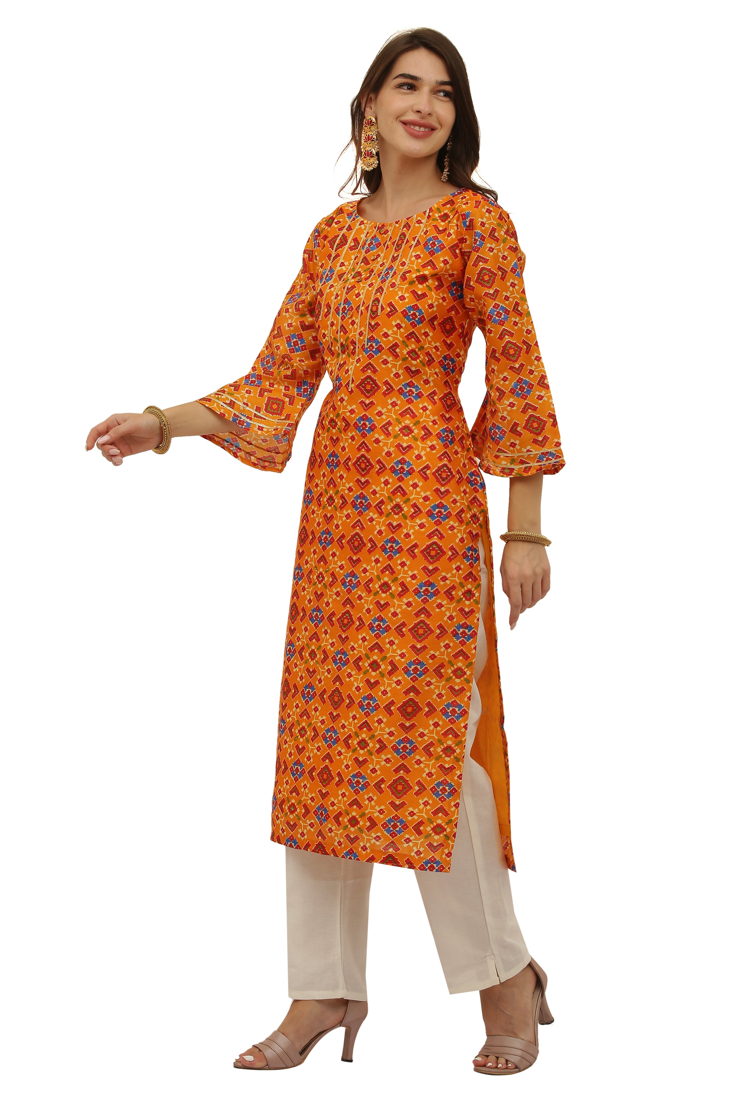 Patola Print Straight Kurta