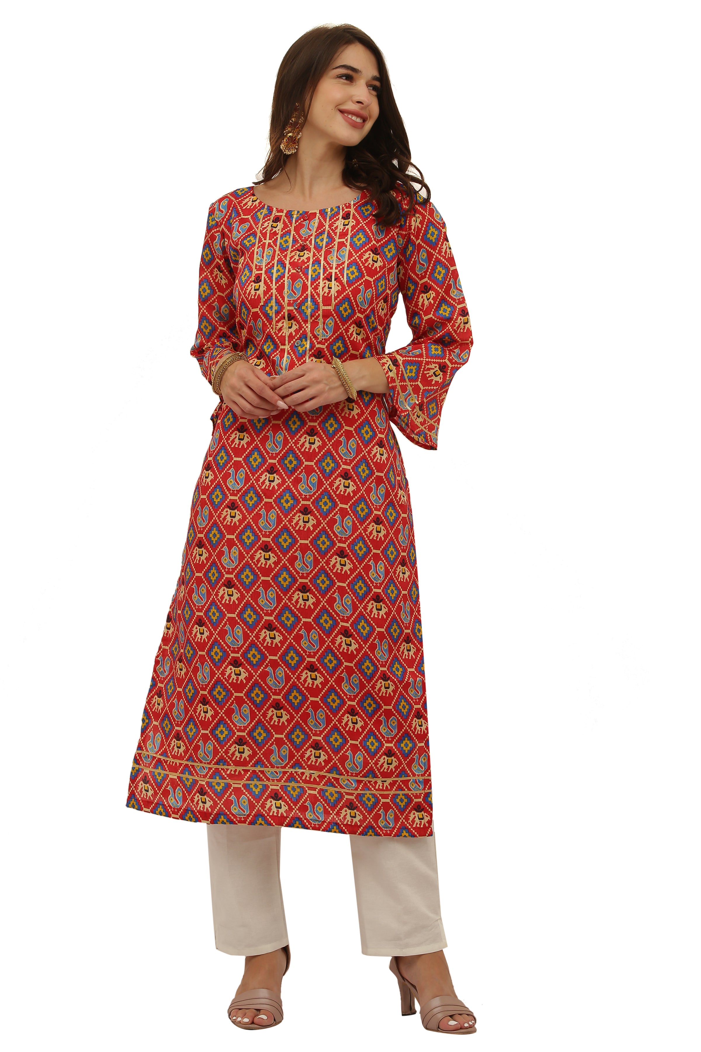 Patola Print Straight Kurta