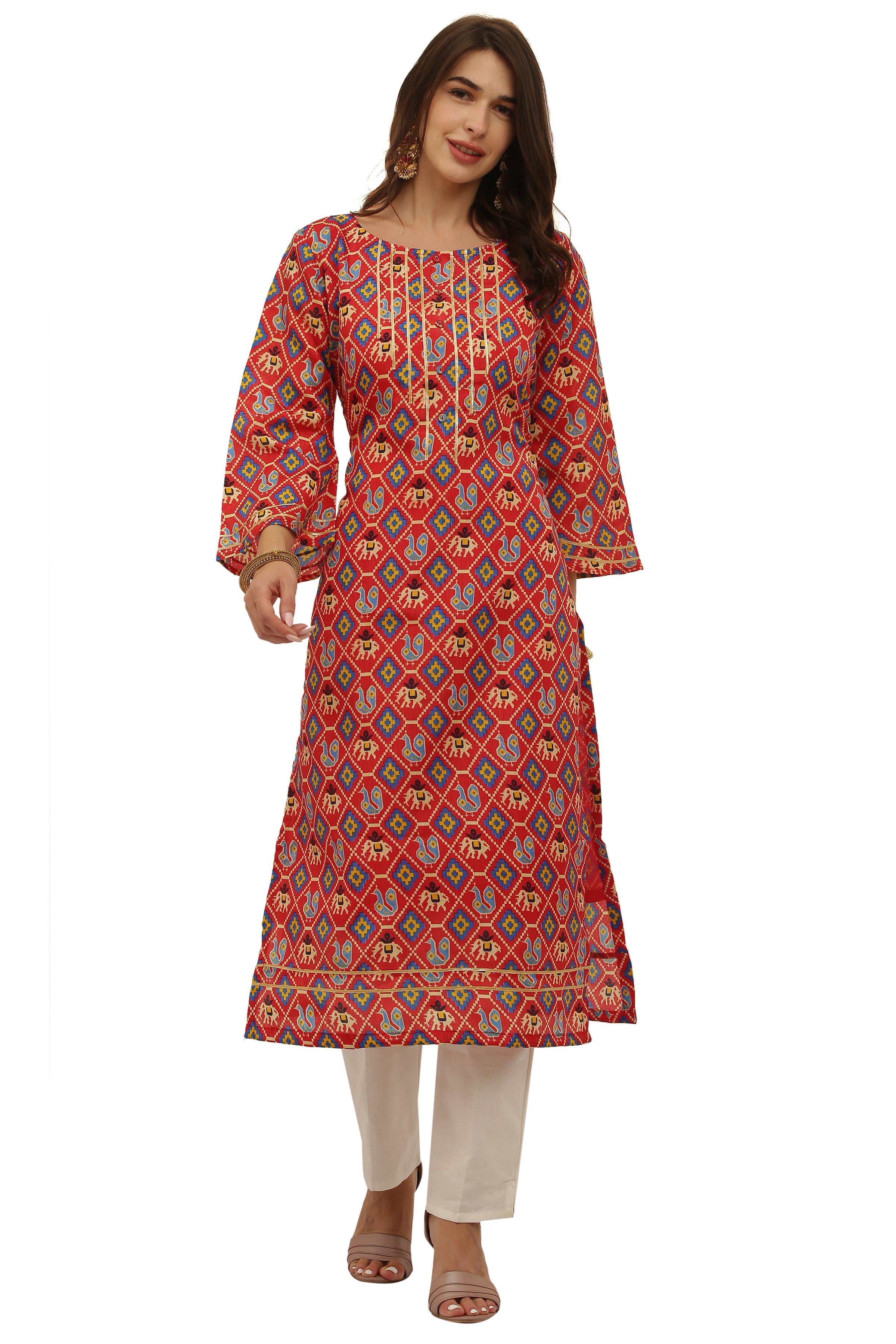 Patola Print Straight Kurta