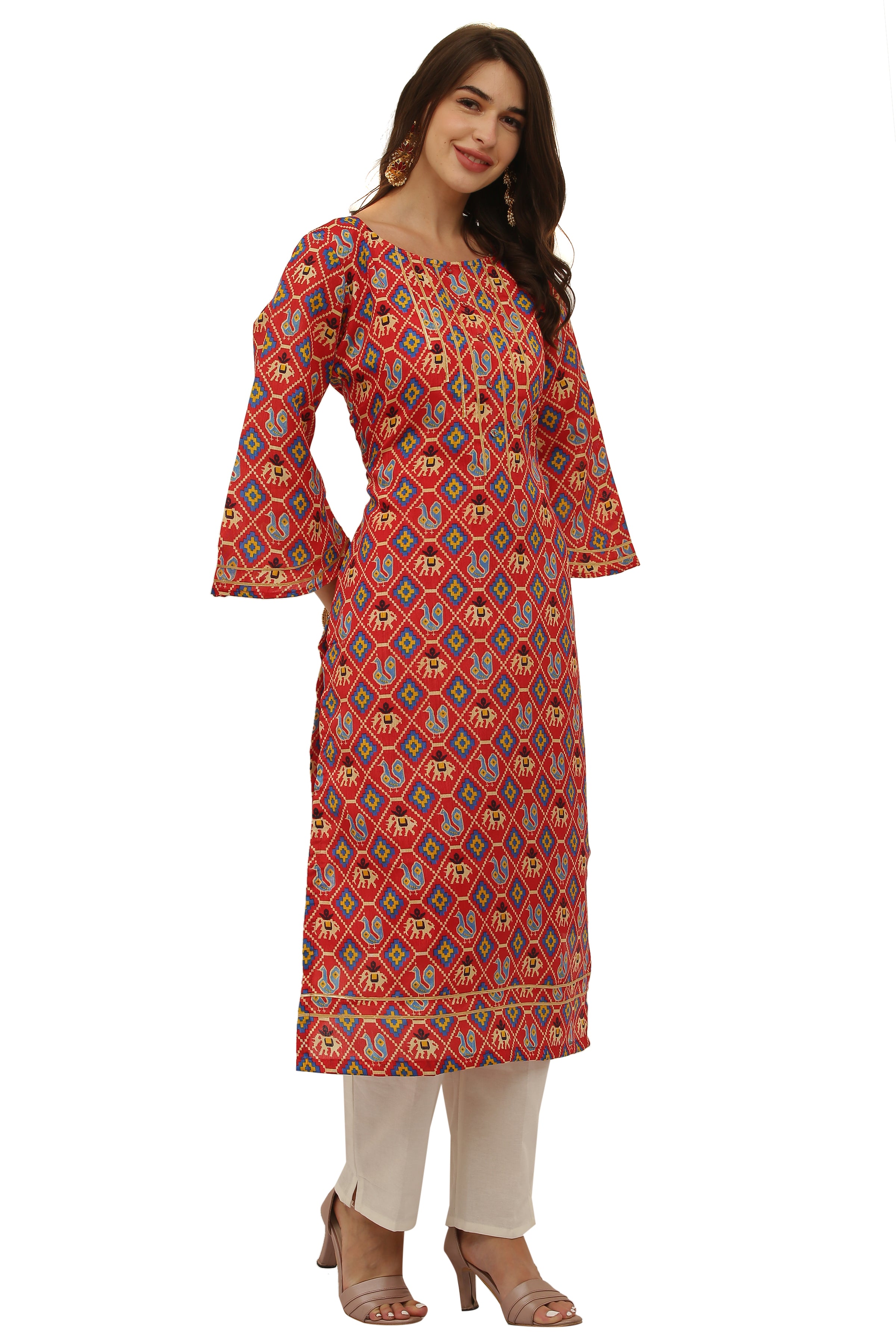 Patola Print Straight Kurta