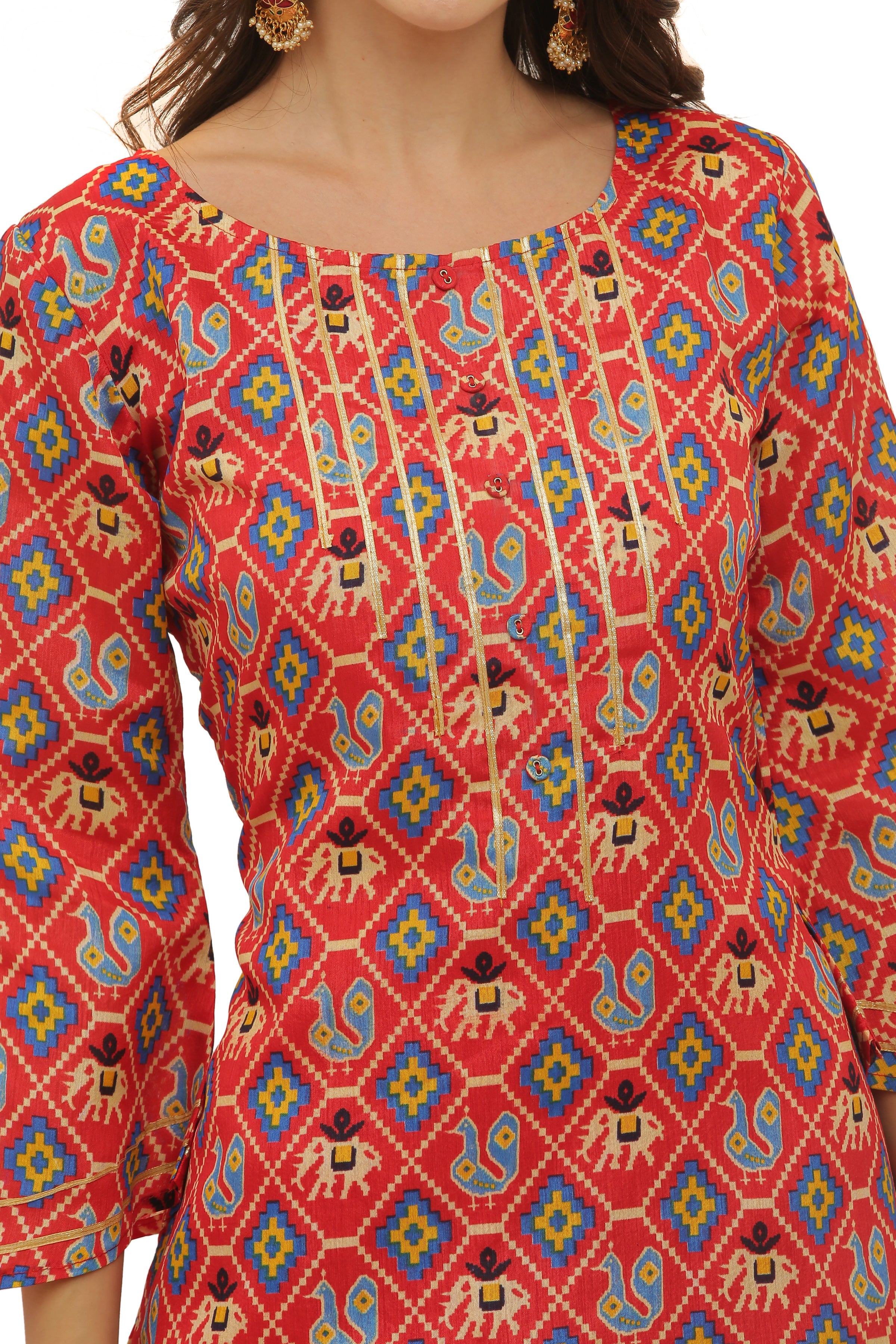 Patola Print Straight Kurta