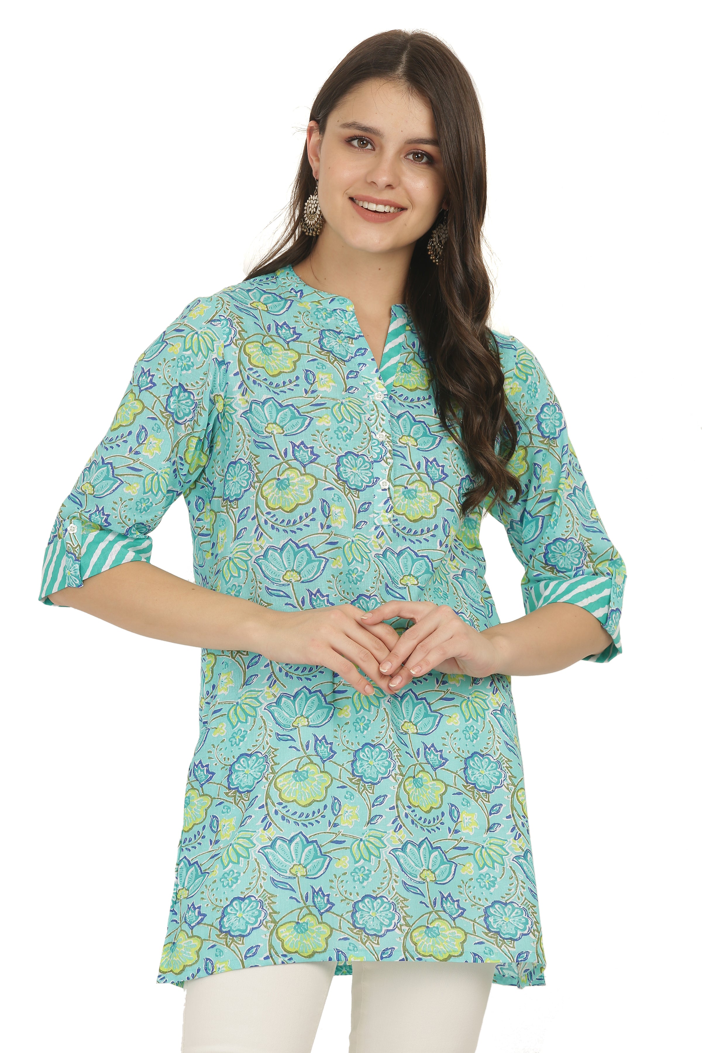 Lehariya Print Cotton Short Kurti