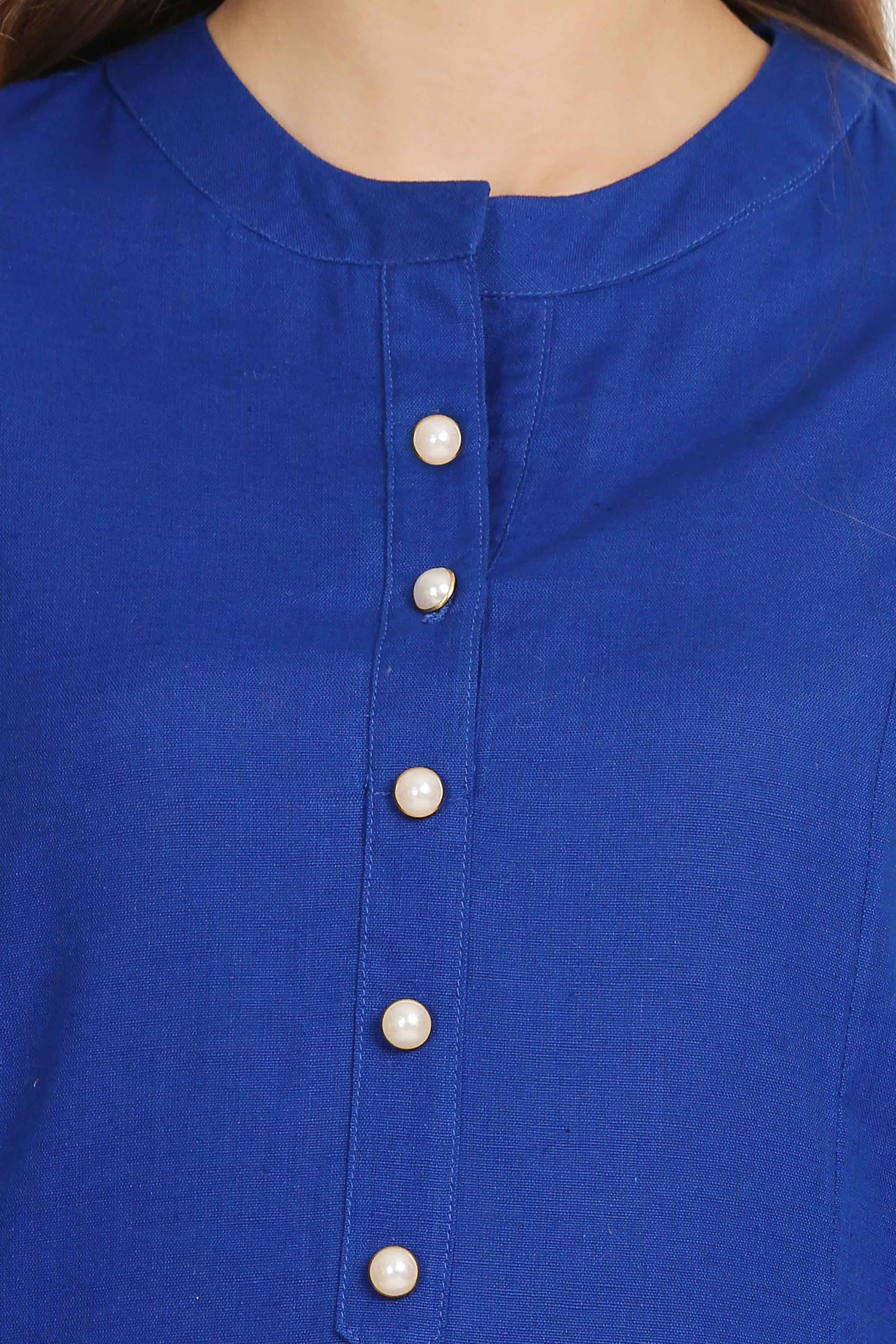 Cotton Flex Straight Kurta with Folding