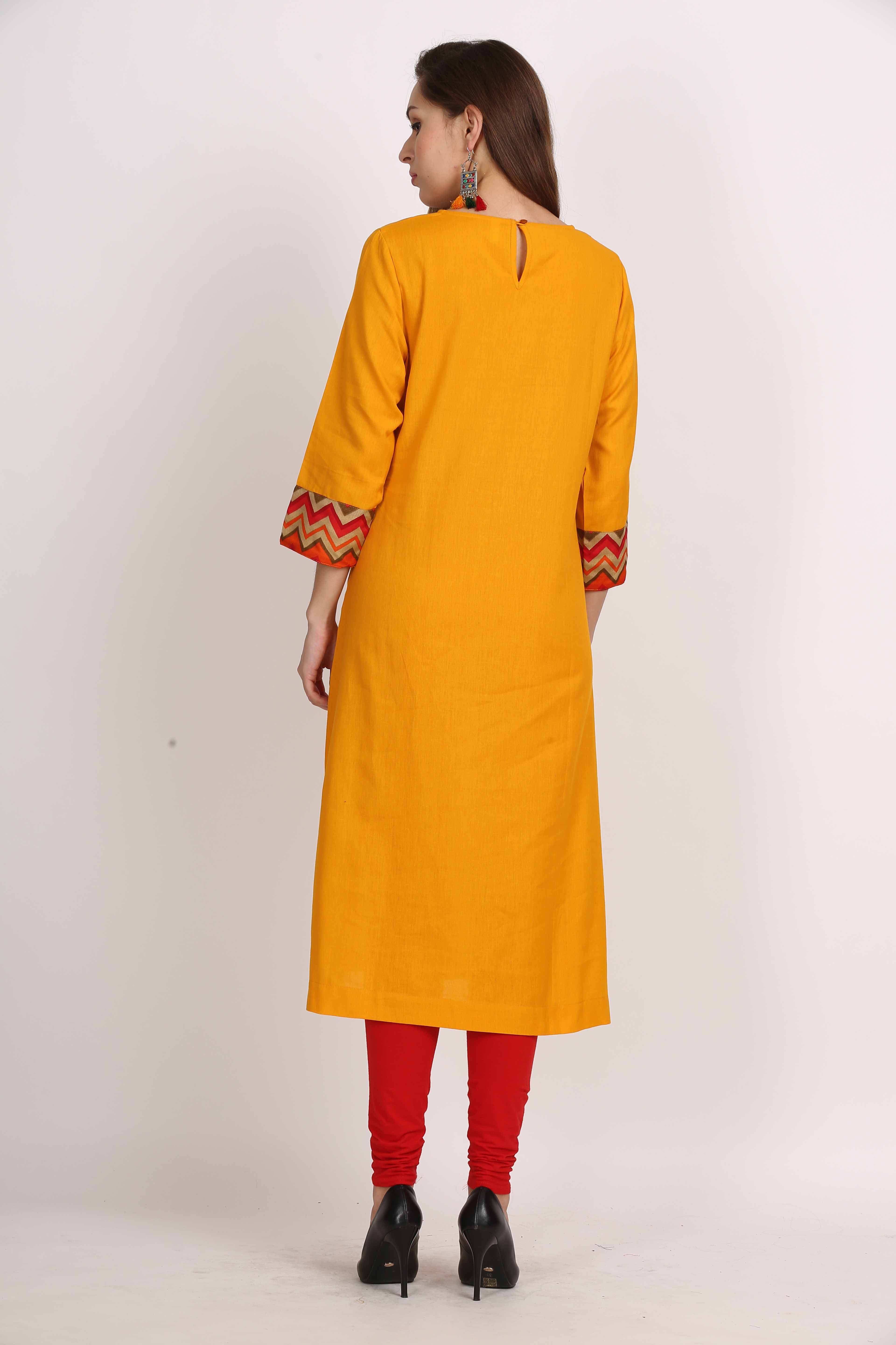 A-Line Kurta with Front Pocket