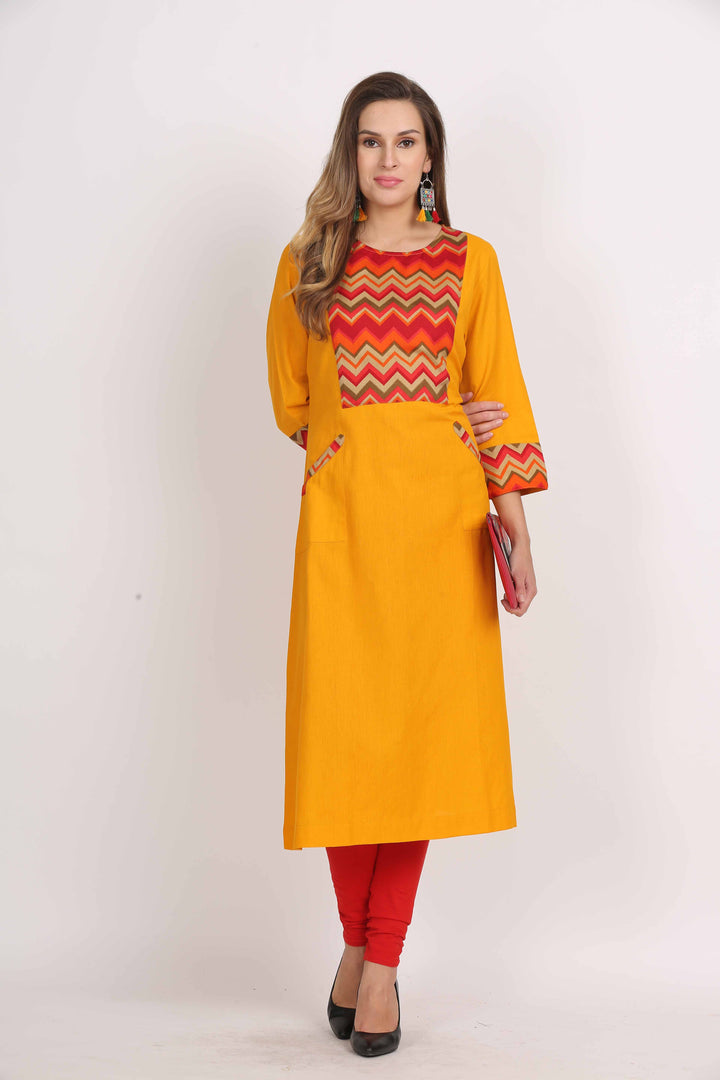 A-Line Kurta with Front Pocket
