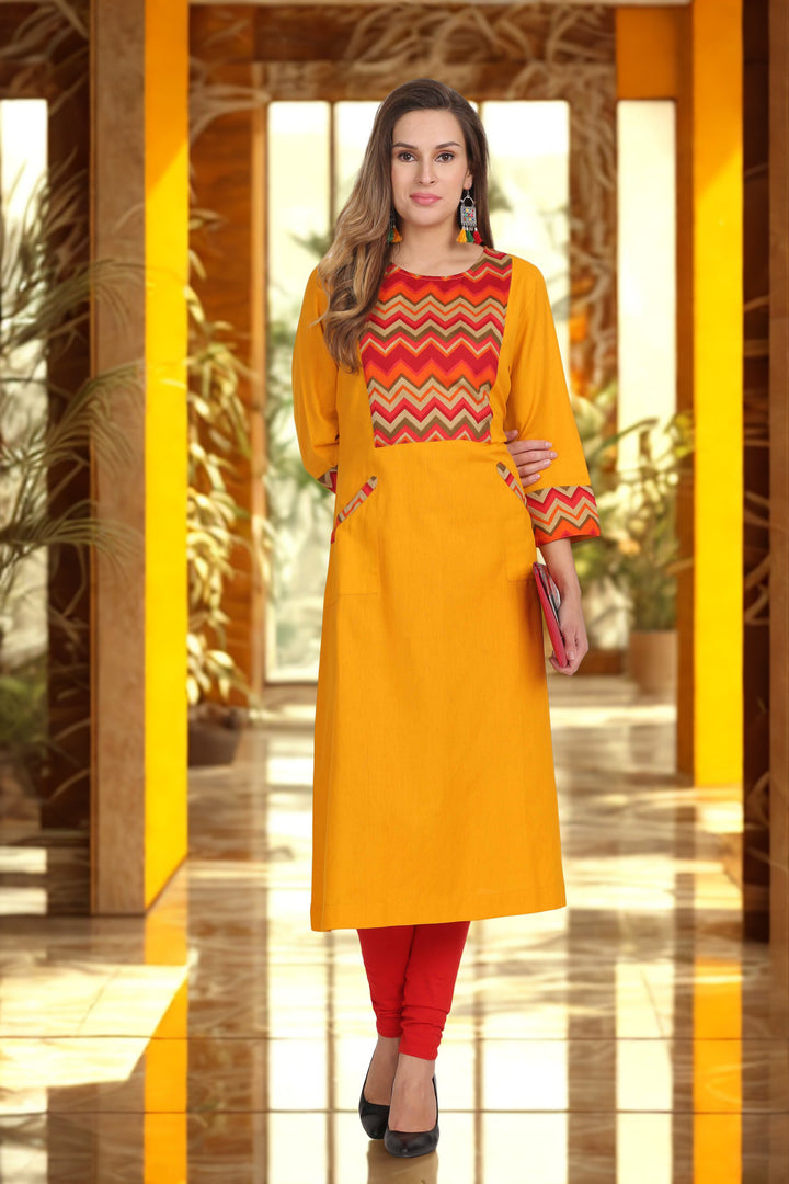A-Line Kurta with Front Pocket