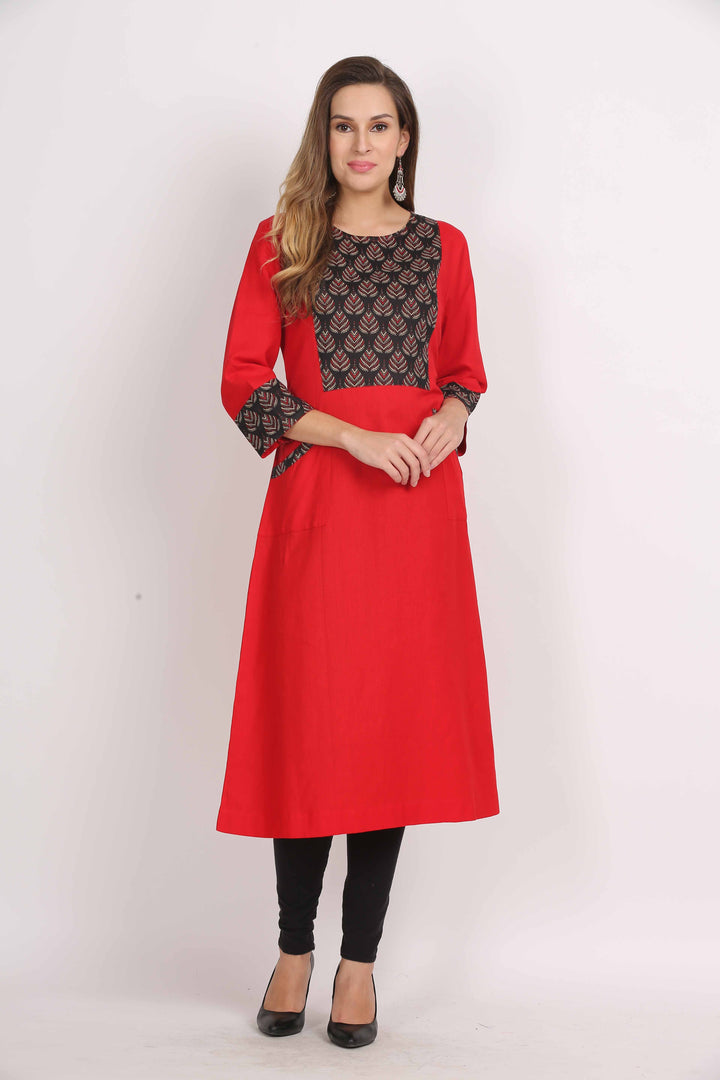 A-Line Kurta with Front Pocket